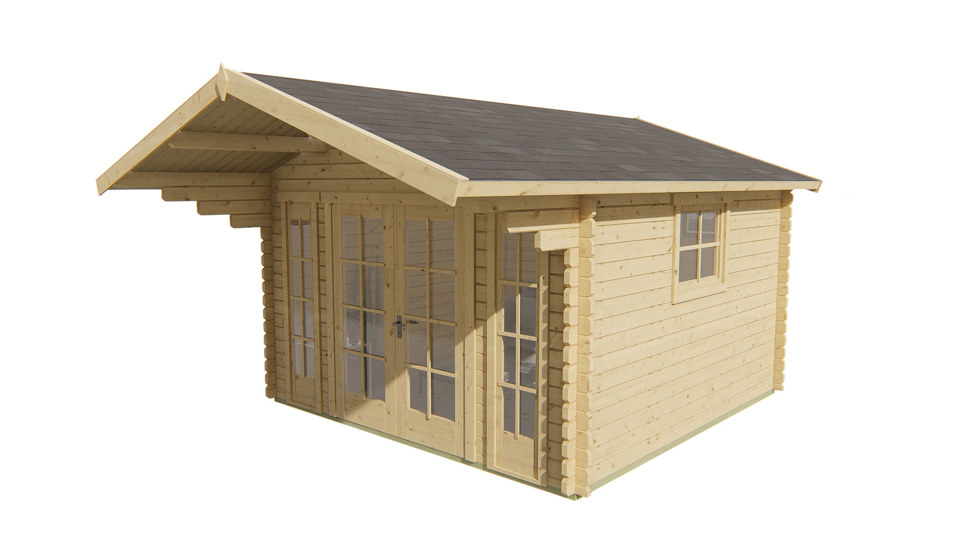 Blokhut - Tuinhuis Sören | 44 mm | vuren groen geïmpregneerd Blokhut - Tuinhuis Sören | 44 mm | vuren groen geïmpregneerd