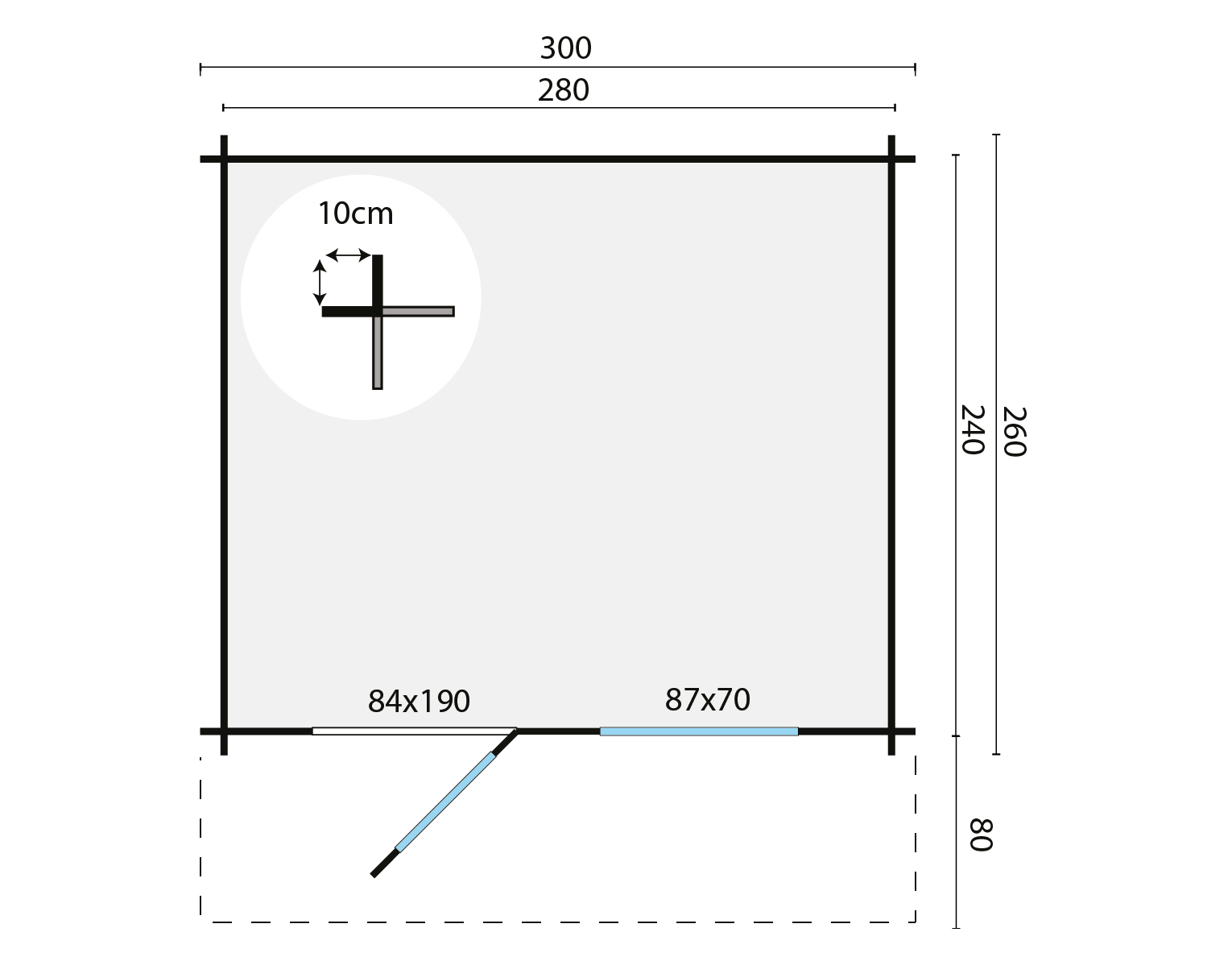 Blokhut - Tuinhuis Björn | 28 mm | vuren groen geïmpregneerd Blokhut - Tuinhuis Björn | 28 mm | vuren groen geïmpregneerd
