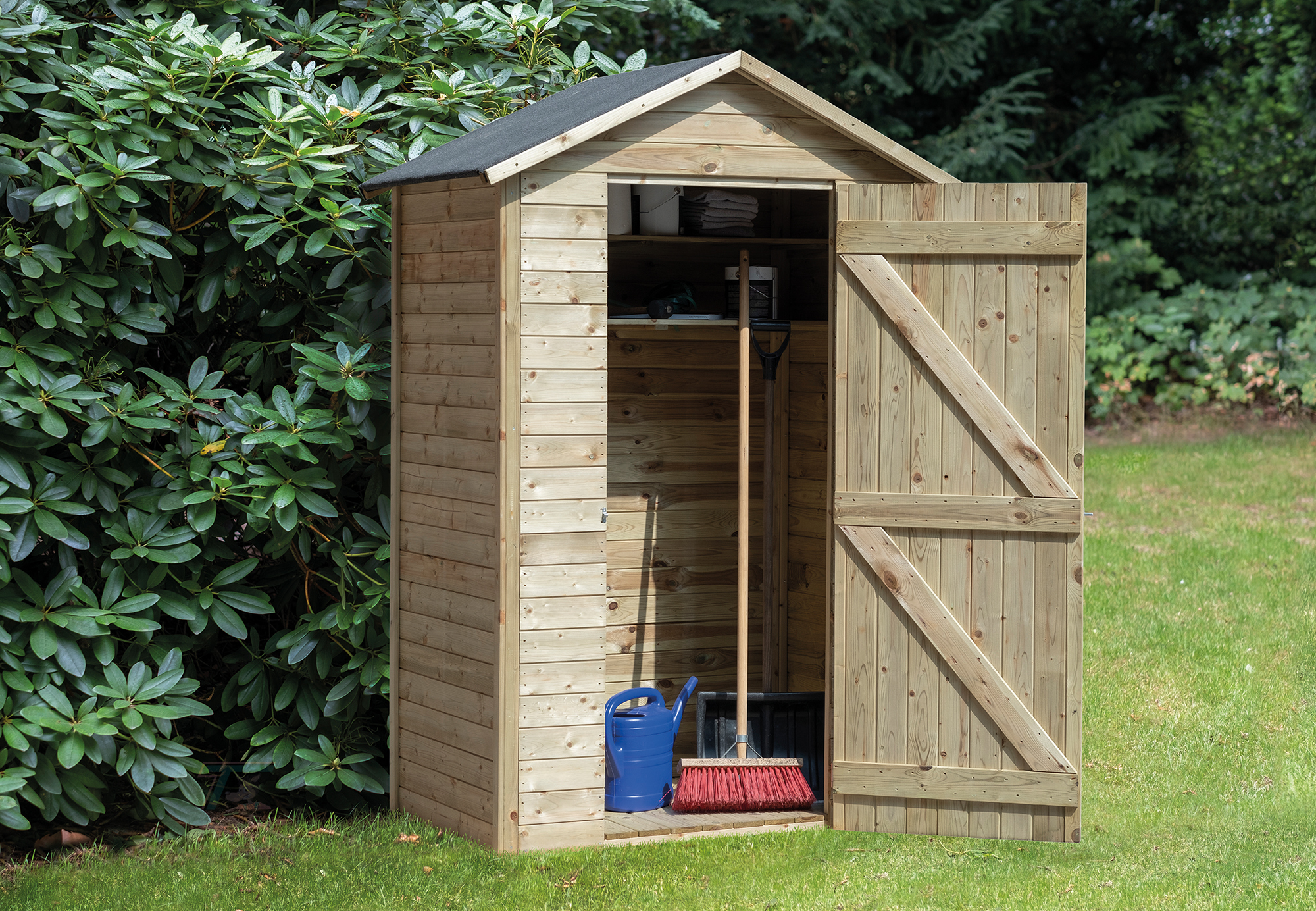 Sfeerfoto Tuinkast Drenthe vuren groen geïmpregneerd incl. dakleer