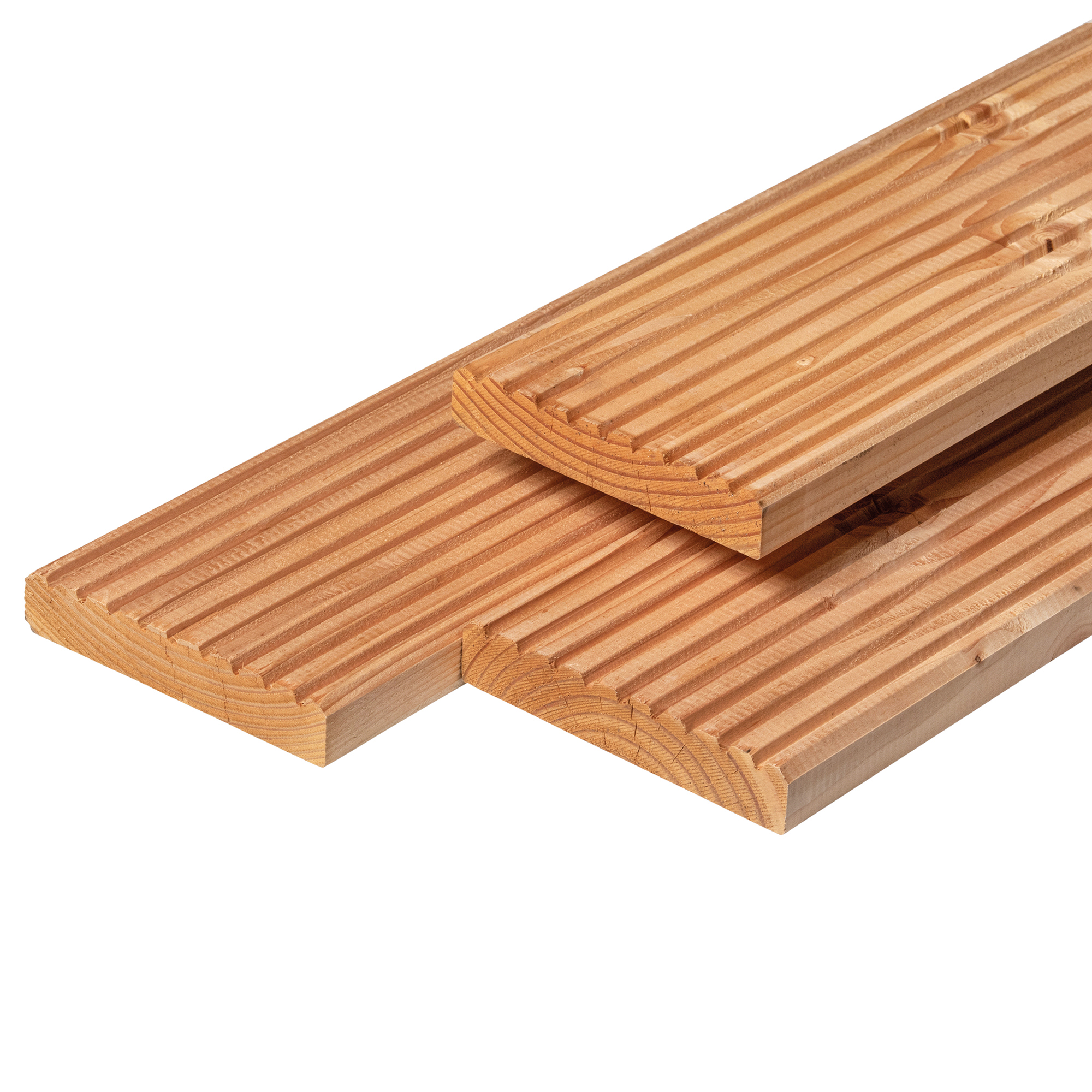 Douglas vlonderplank 2,8 x 14,5 x 400 cm, gedroogd, geschaafd, 1 zijde 9 groeven