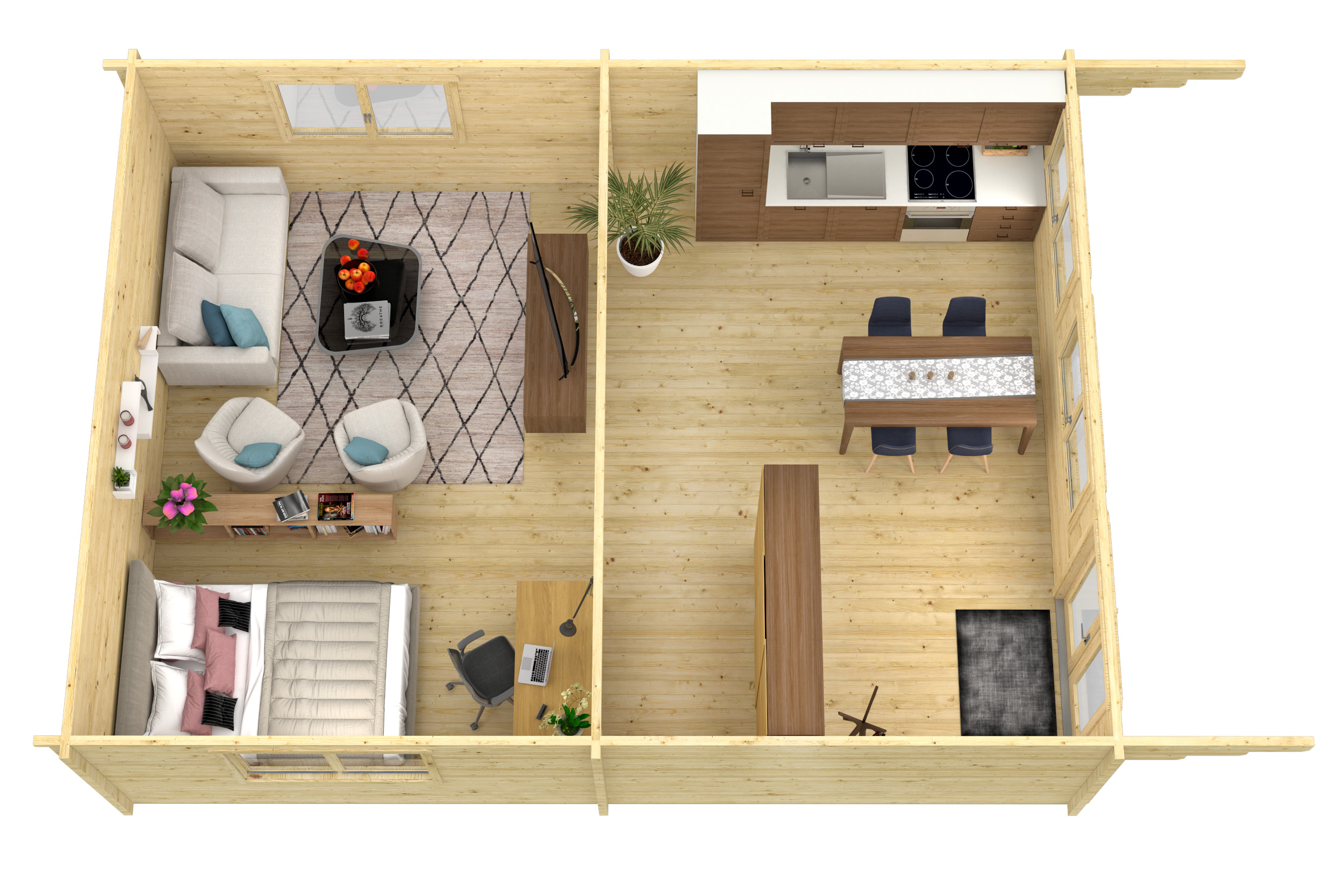 Blokhut - Tuinhuis Ballyragget | 70 mm | vuren bruin geïmpregneerd Blokhut - Tuinhuis Ballyragget | 70 mm | vuren bruin geïmpregneerd