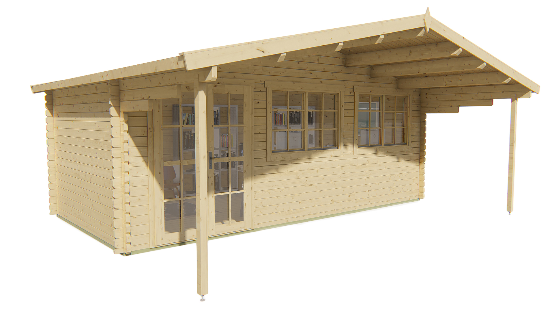 Blokhut - Tuinhuis Pinkus | 44 mm | vuren bruin geïmpregneerd Blokhut - Tuinhuis Pinkus | 44 mm | vuren bruin geïmpregneerd