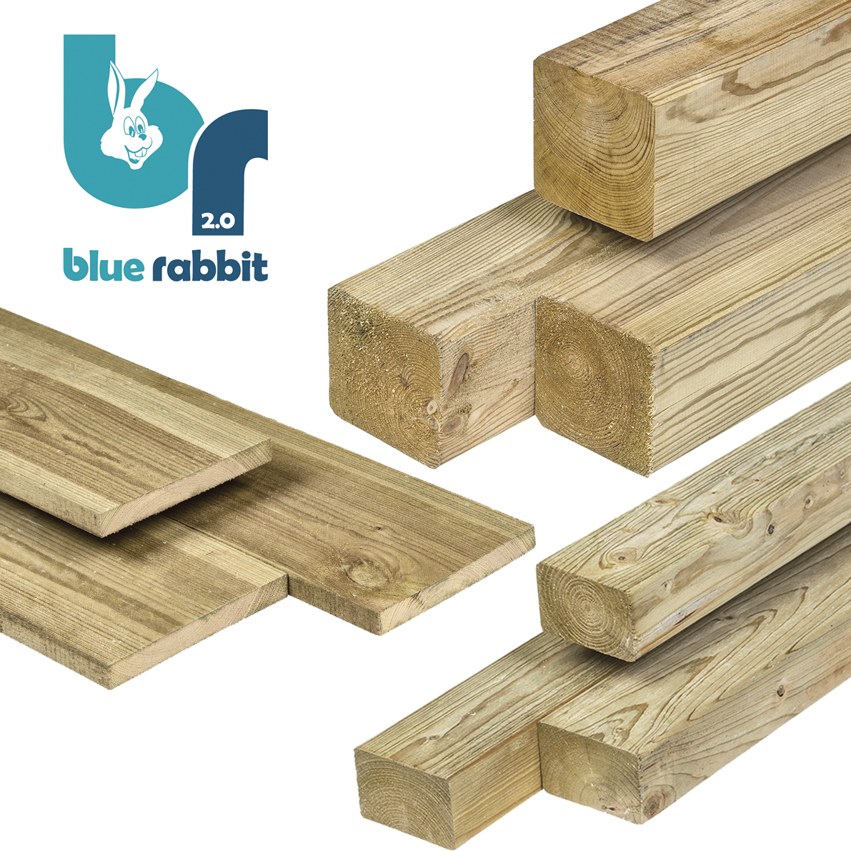 DHZ Houtpakket Blue Rabbit @Steps 8,8 x 8,8 cm