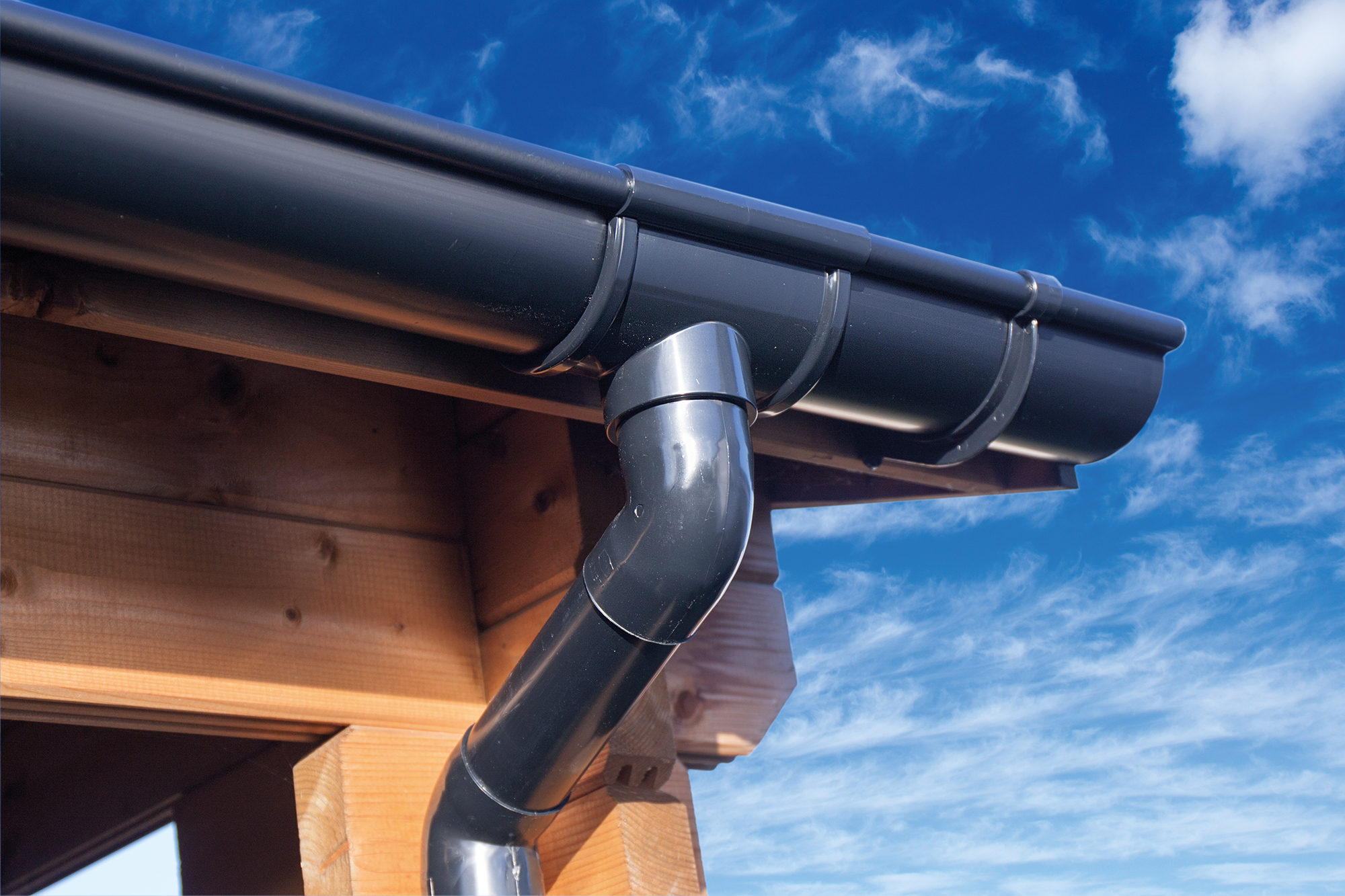 Dakgootset, kunststof, 100 mm, blokhut Gabriella