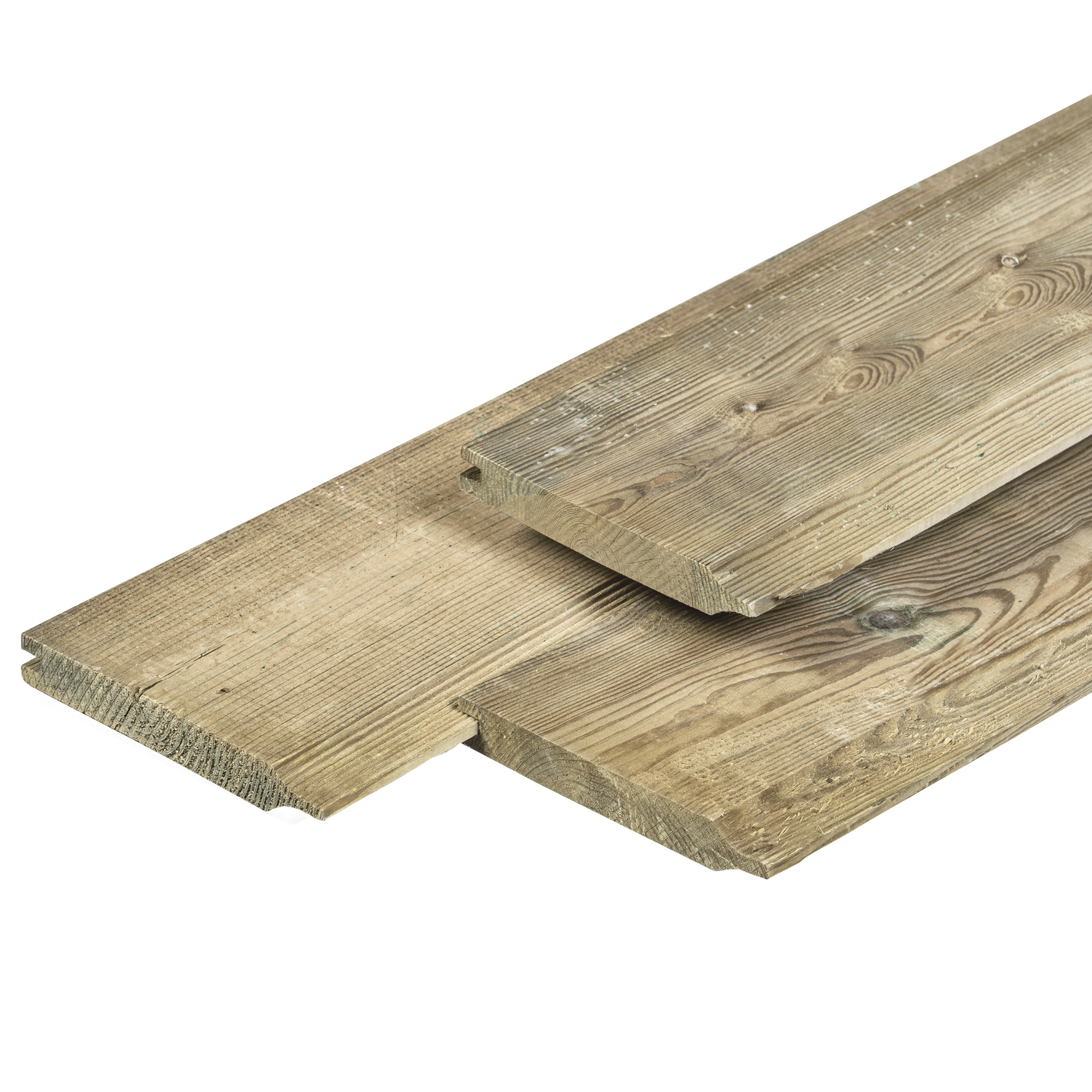 Grenen dubbel rabat 1,8 x 14,0 x 420 cm, vers, groen geïmpregneerd, geschaafd Grenen dubbel rabat 1,8 x 14,0 x 420 cm, vers, groen geïmpregneerd, geschaafd