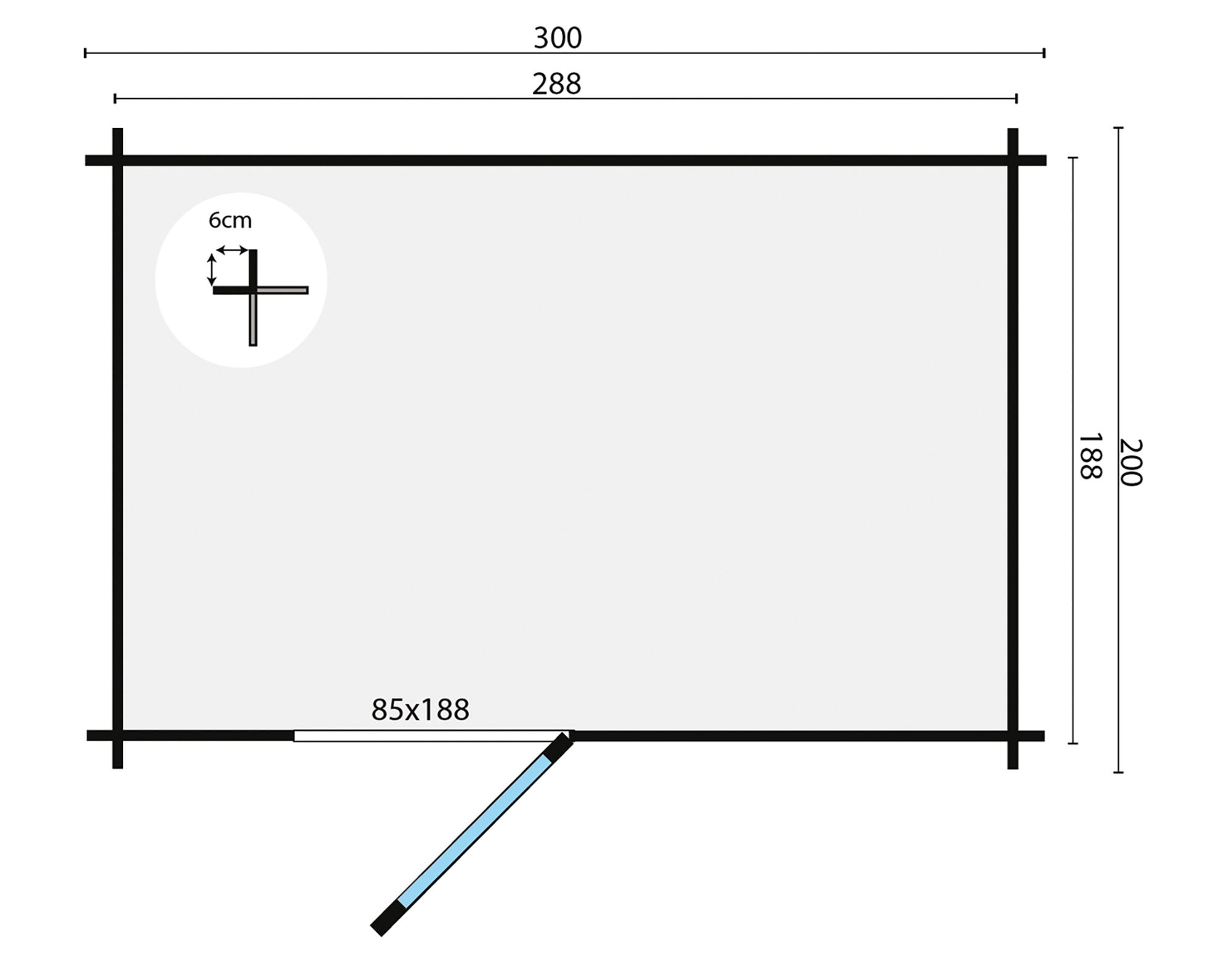 Blokhut - Tuinhuis Novalie | 19 mm | vuren grijs geïmpregneerd Blokhut - Tuinhuis Novalie | 19 mm | vuren grijs geïmpregneerd