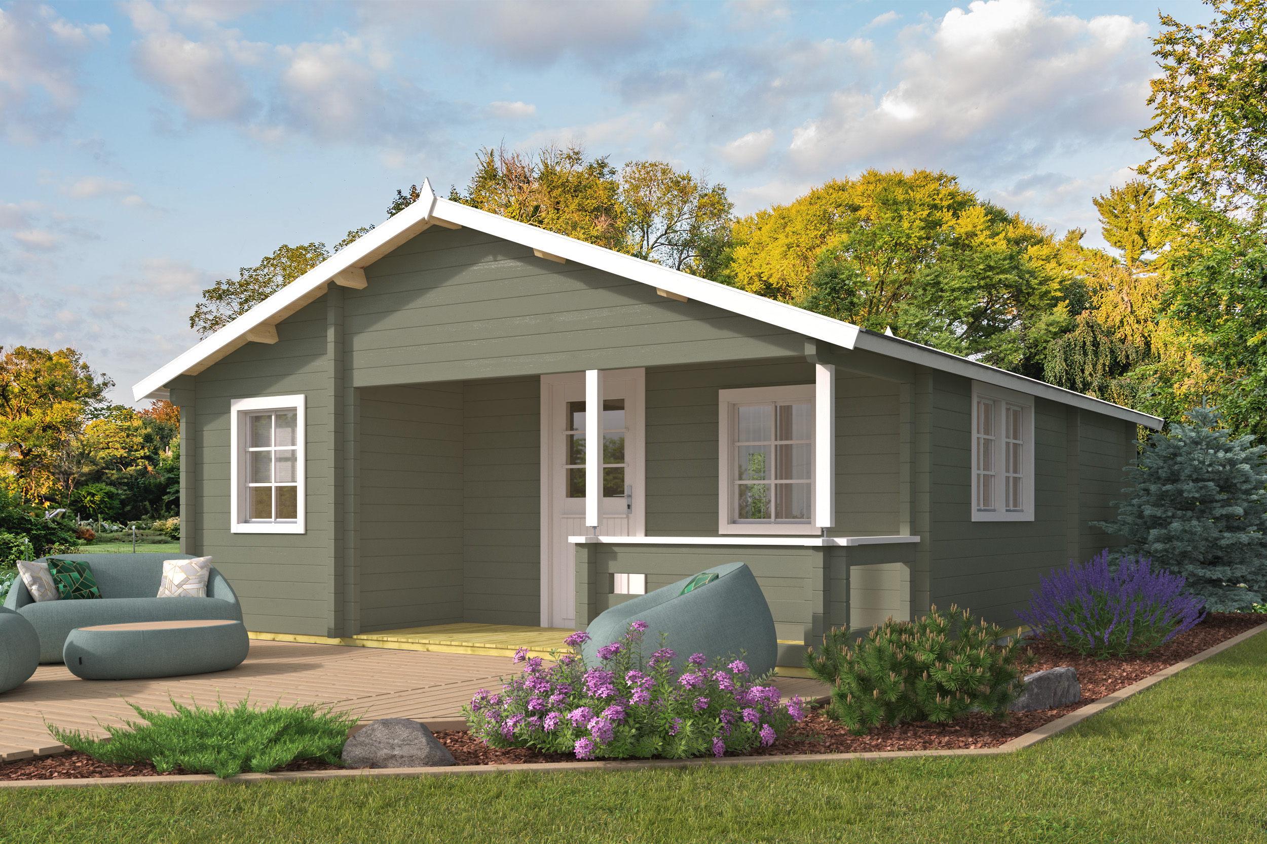 Blokhut - Tuinhuis Kay | 70 mm | vuren Red Class Wood geïmpregneerd Blokhut - Tuinhuis Kay | 70 mm | vuren Red Class Wood geïmpregneerd