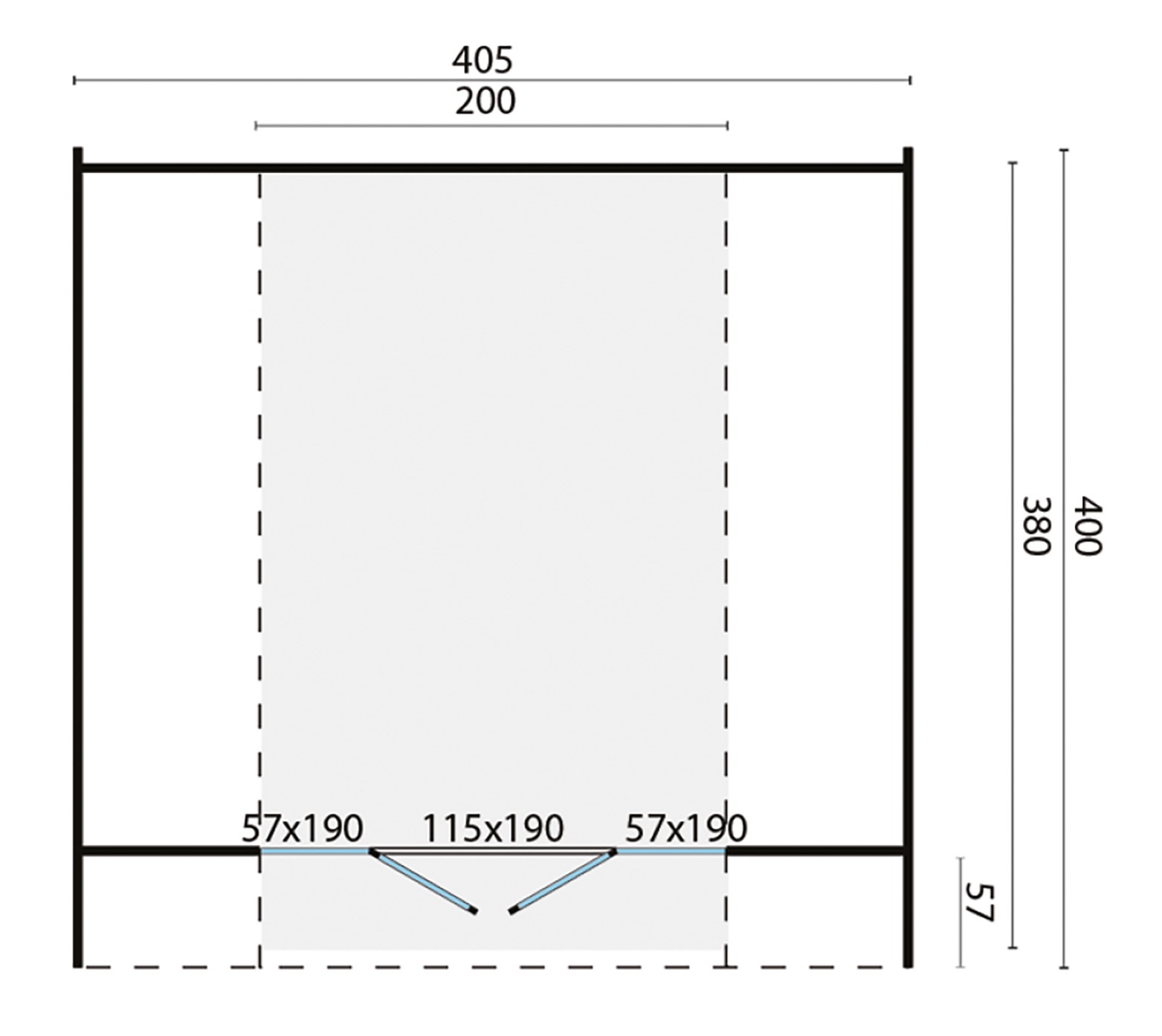 Camping Oval | 28/42 mm | Thermowood | 405x400 cm