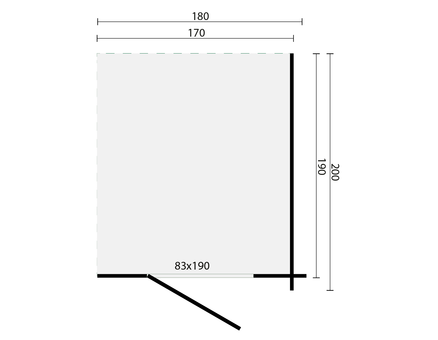 Blokhut Toilet/Shower Kit XXL | 28 mm | onbehandeld