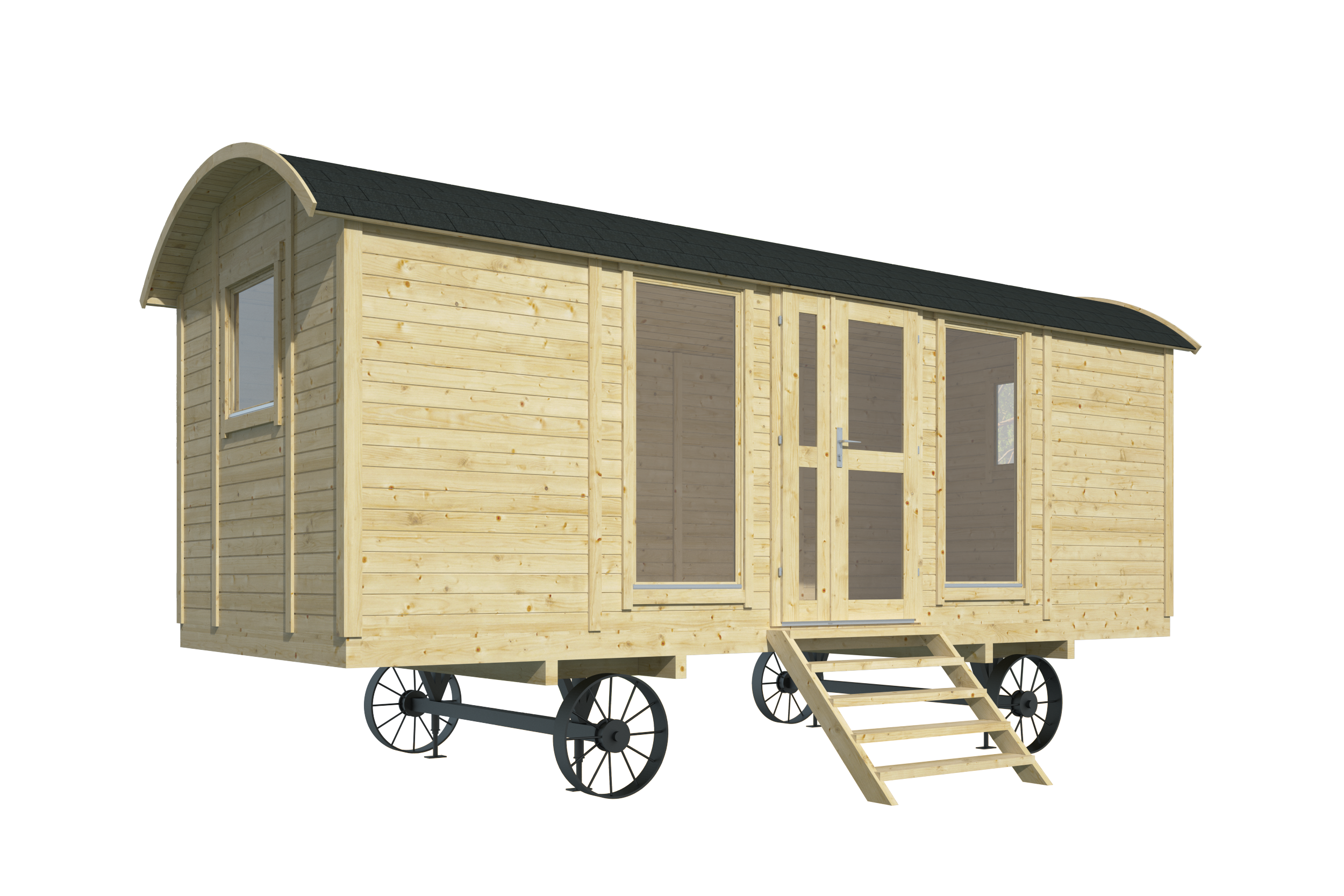 Circuswagen Barby | 19mm | vuren onbehandeld | 600 x 240 cm | excl. onderstel
