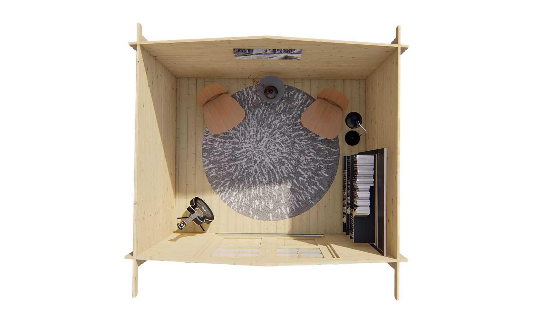 Blokhut - Tuinhuis Bjarni | 28 mm | grijs geïmpregneerd Blokhut - Tuinhuis Bjarni | 28 mm | grijs geïmpregneerd