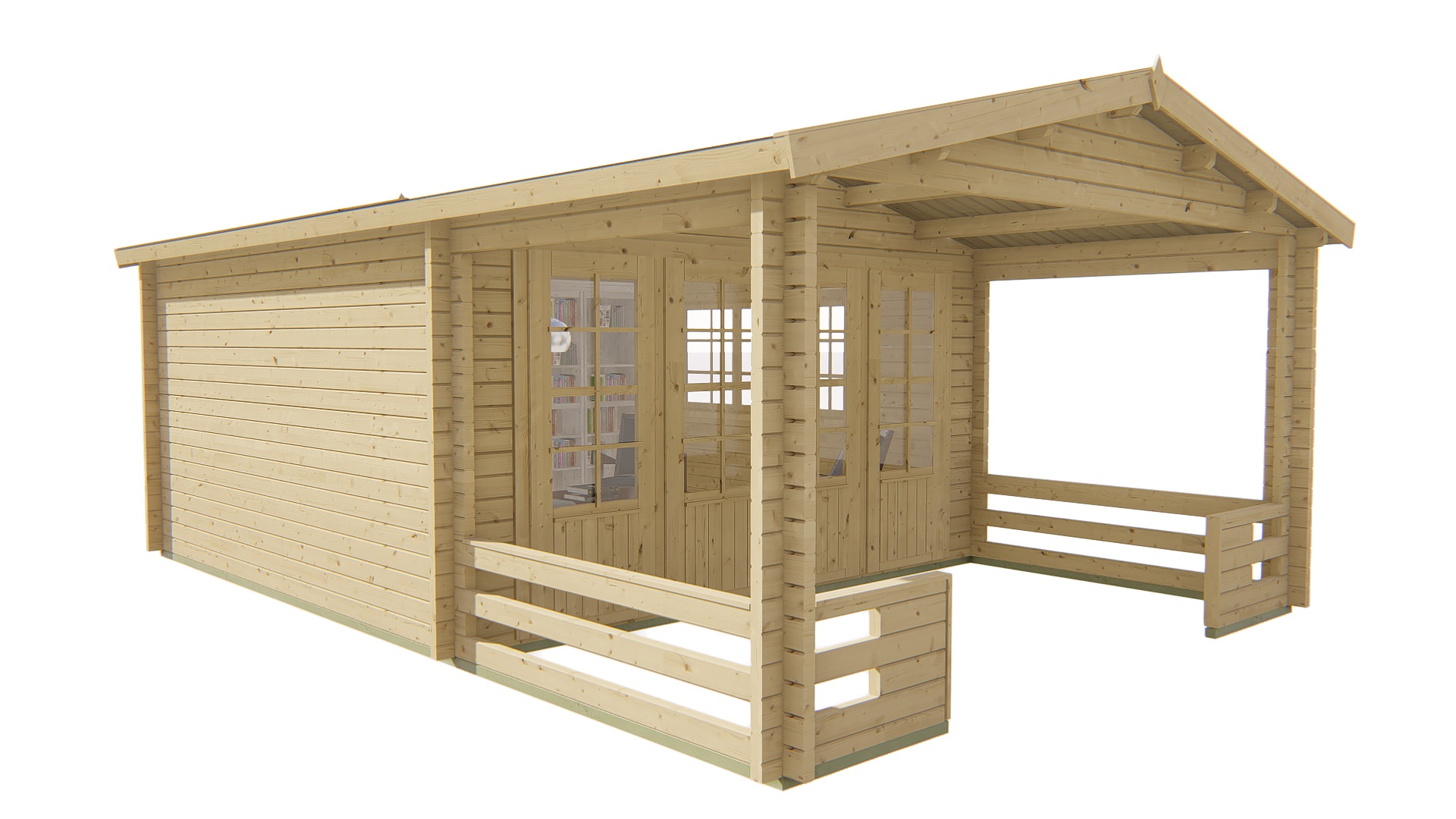 Blokhut - Tuinhuis Ipswich | 58 mm | vuren Red Class Wood geïmpregneerd Blokhut - Tuinhuis Ipswich | 58 mm | vuren Red Class Wood geïmpregneerd