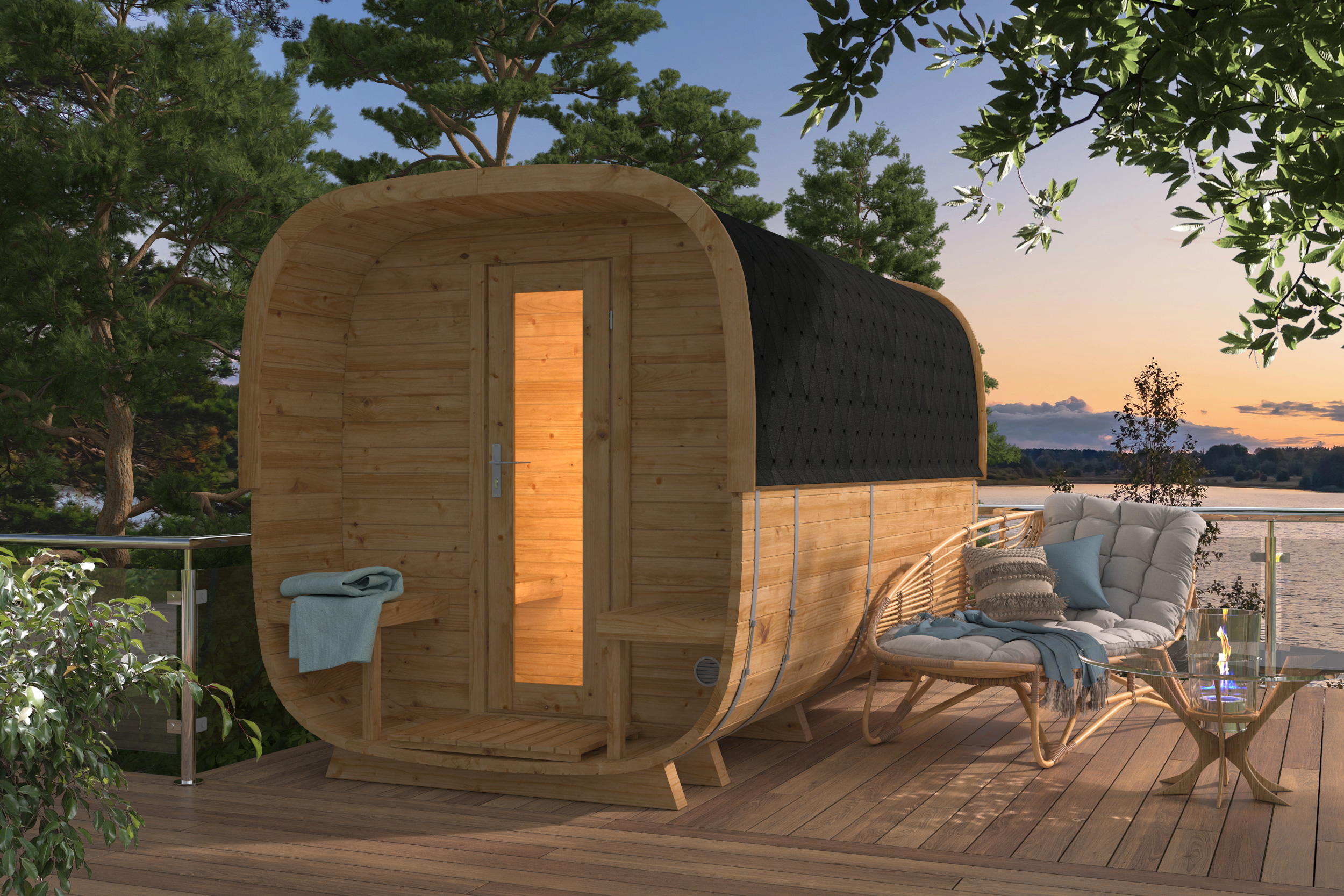 Hoofdafbeelding Sauna cube Rovaniemi 390 cm | 42 mm | Thermowood