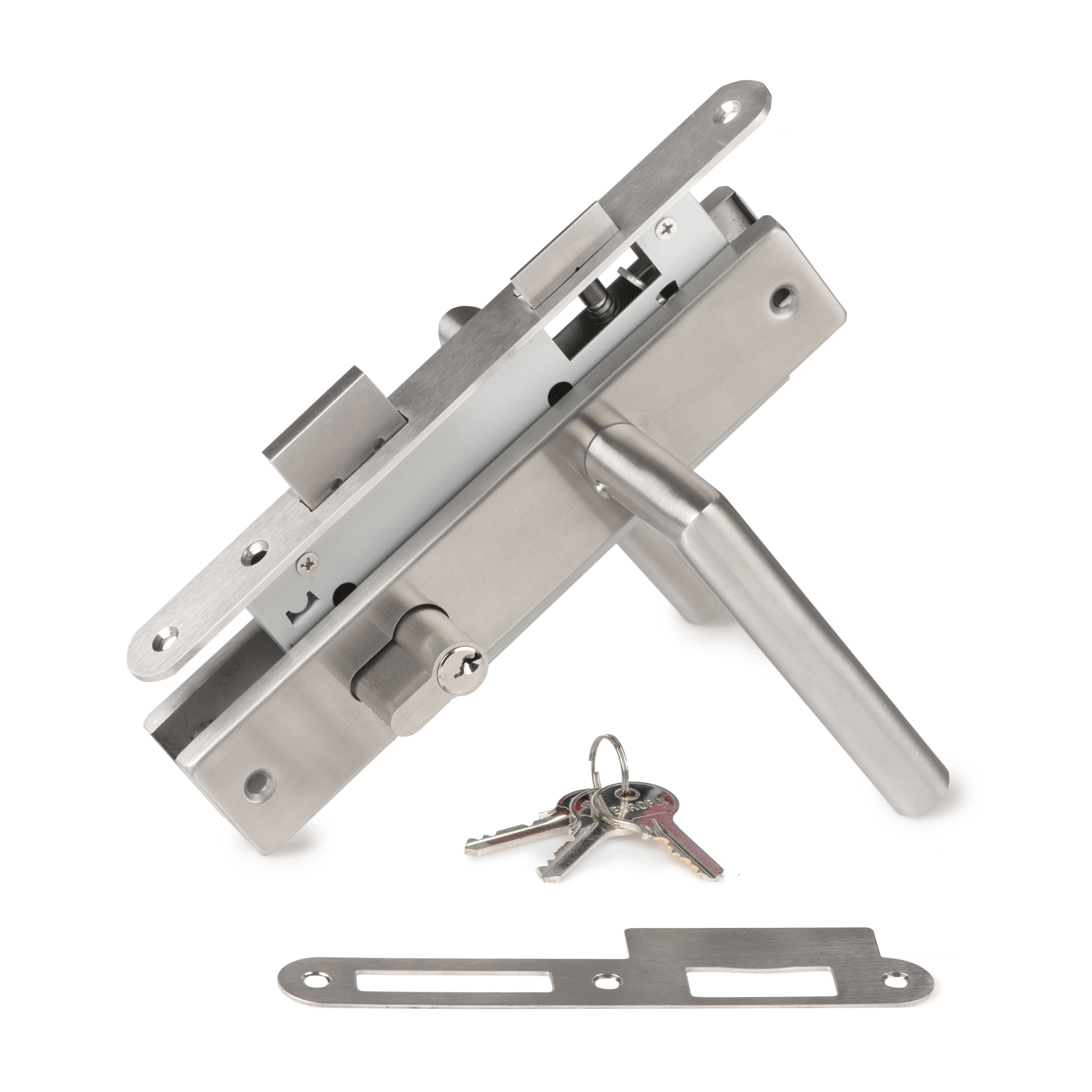 Product image high resolution (main image) Gartentorschloss-Set Edelstahl