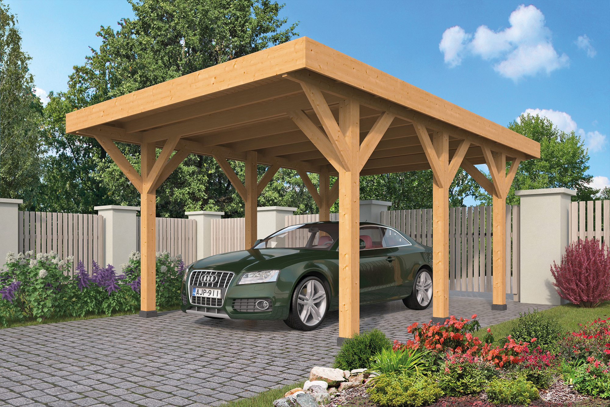 Hoofdafbeelding DHZ Carport Lemmer Douglas fijnbezaagd 450 x 600 cm