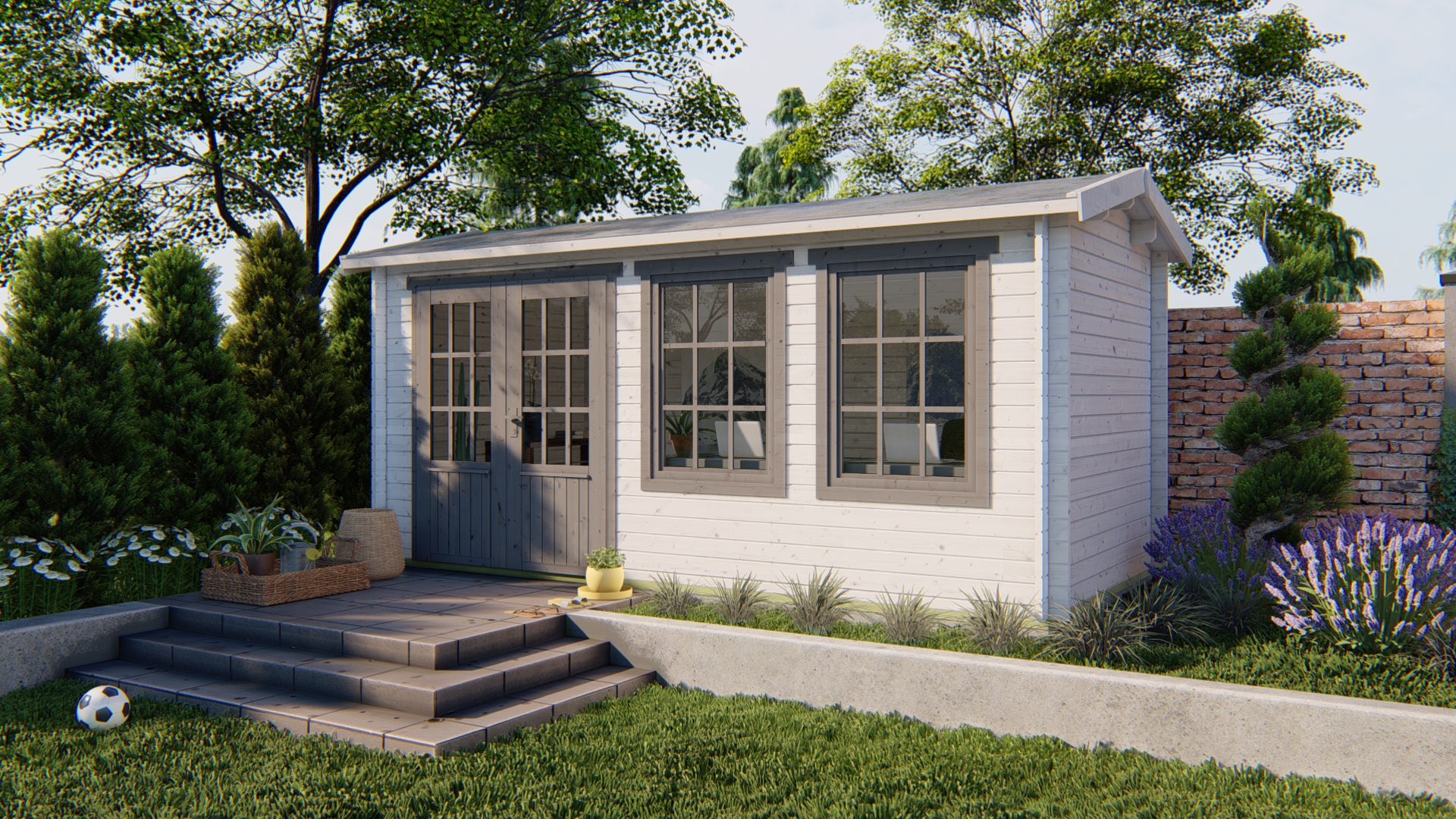 Blokhut - Tuinhuis Justine | 40 mm | vuren Red Class Wood geïmpregneerd Blokhut - Tuinhuis Justine | 40 mm | vuren Red Class Wood geïmpregneerd