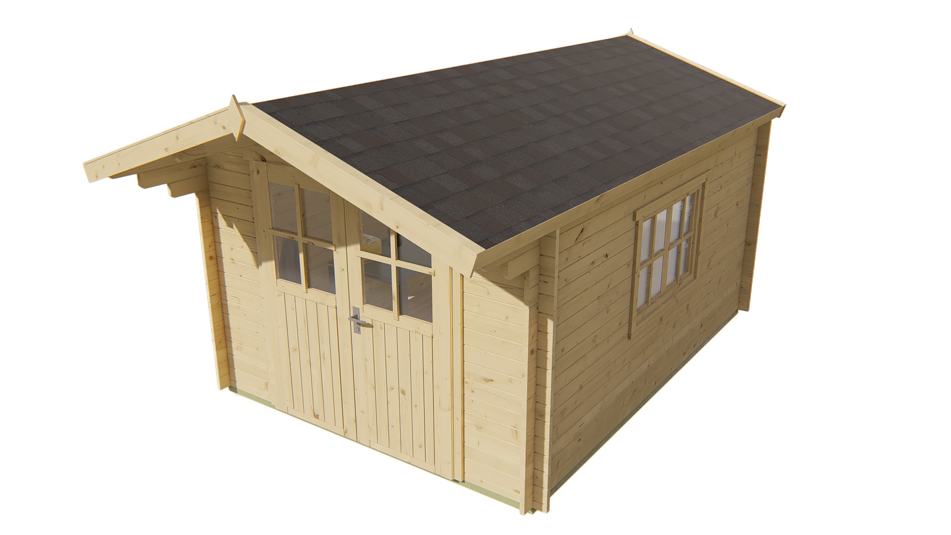 Blokhut - Tuinhuis Pamplona | 34 mm | vuren bruin geïmpregneerd Blokhut - Tuinhuis Pamplona | 34 mm | vuren bruin geïmpregneerd