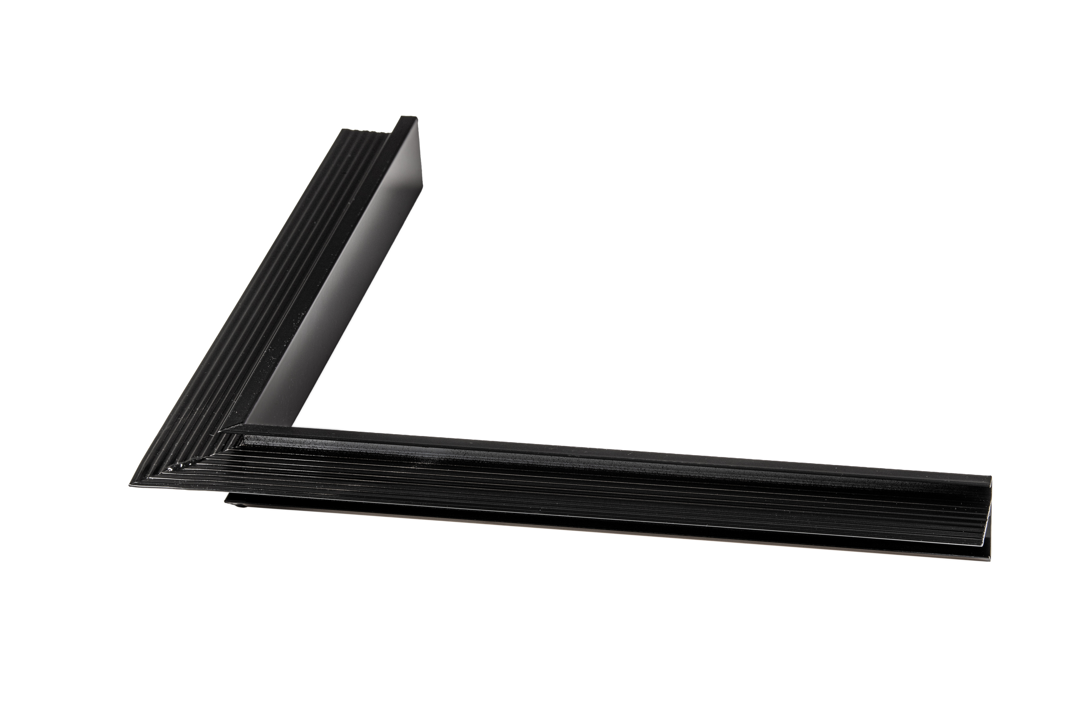 Aluminium daktrim binnenhoek RAL9005 4,5 x 4,5 x 50 cm + 1 klang