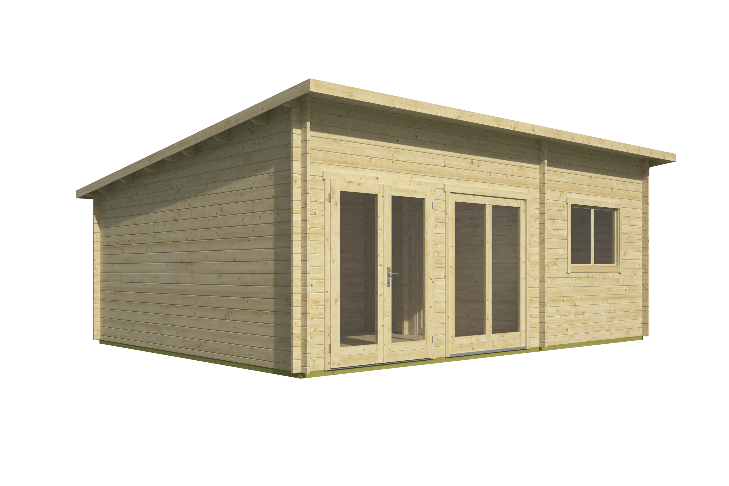 Blokhut - Tuinhuis Moderna | 44 mm | grijs geïmpregneerd