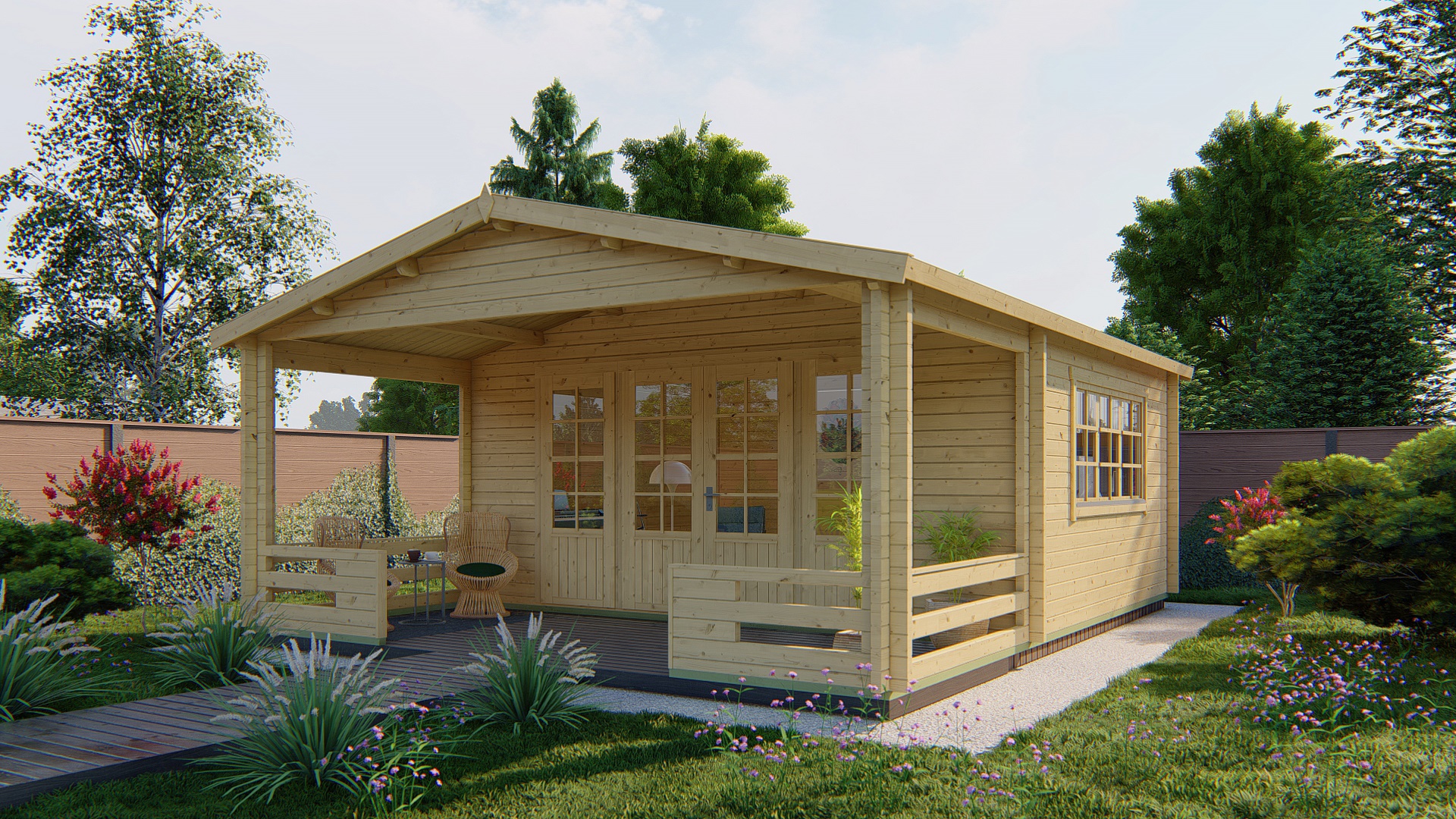 Blokhut - Tuinhuis Nottingham | 58 mm | vuren Red Class Wood geïmpregneerd Blokhut - Tuinhuis Nottingham | 58 mm | vuren Red Class Wood geïmpregneerd