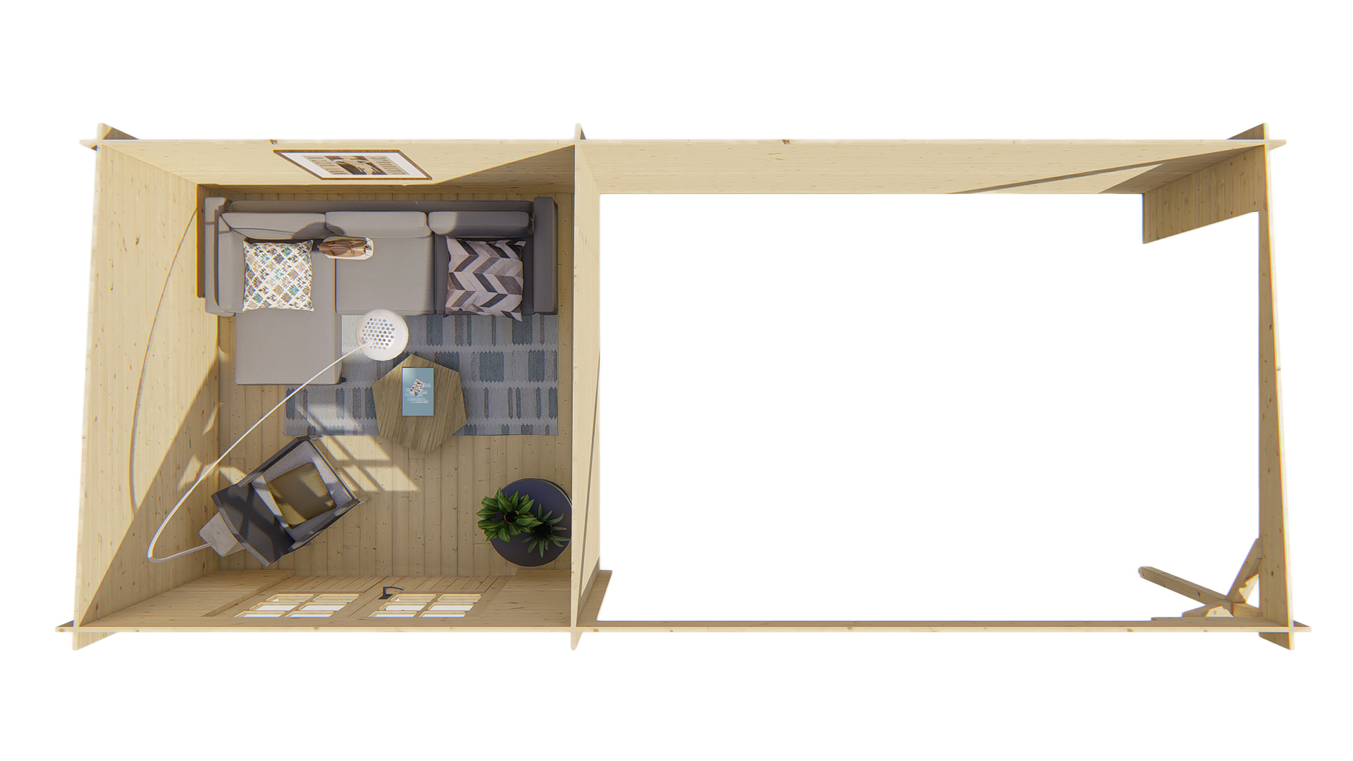 Blokhut - Tuinhuis Charlotta | 28 mm | vuren bruin geïmpregneerd Blokhut - Tuinhuis Charlotta | 28 mm | vuren bruin geïmpregneerd