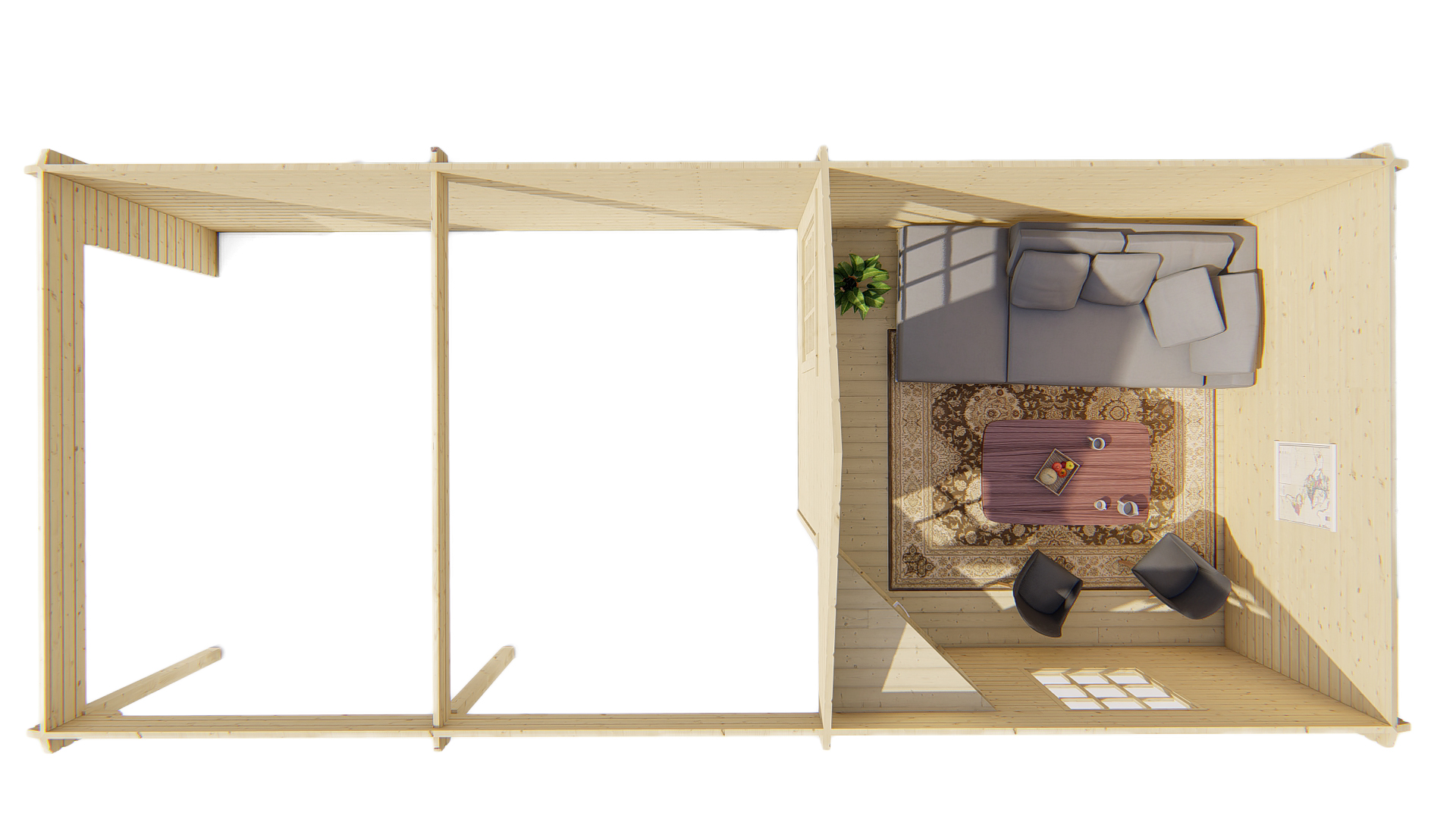 Blokhut - Tuinhuis Paiva | 44 mm | vuren grijs geïmpregneerd Blokhut - Tuinhuis Paiva | 44 mm | vuren grijs geïmpregneerd