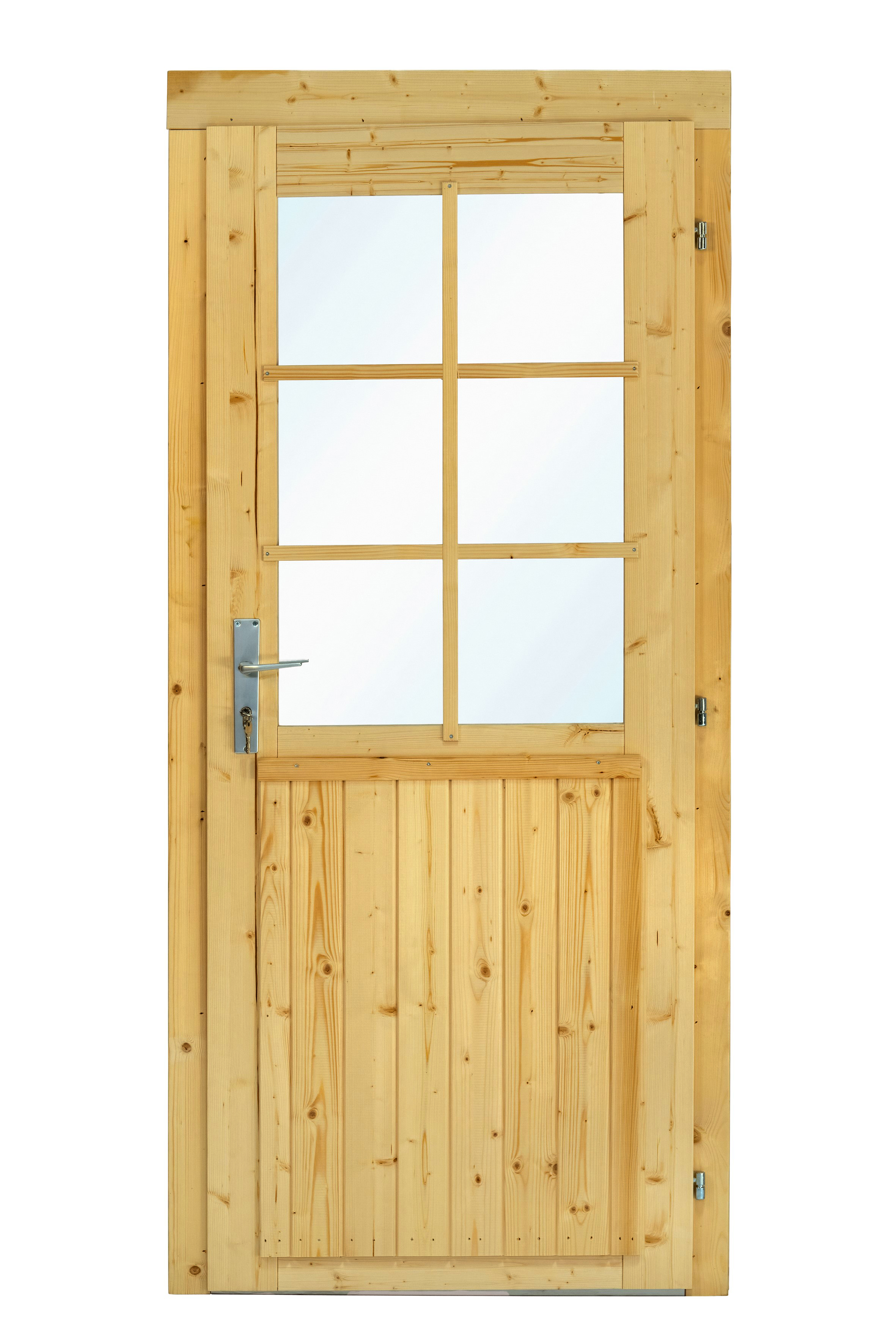 Deur enkel met raam D6 RS vuren 90,5 x 196 cm | honinggeel geïmpregneerd
