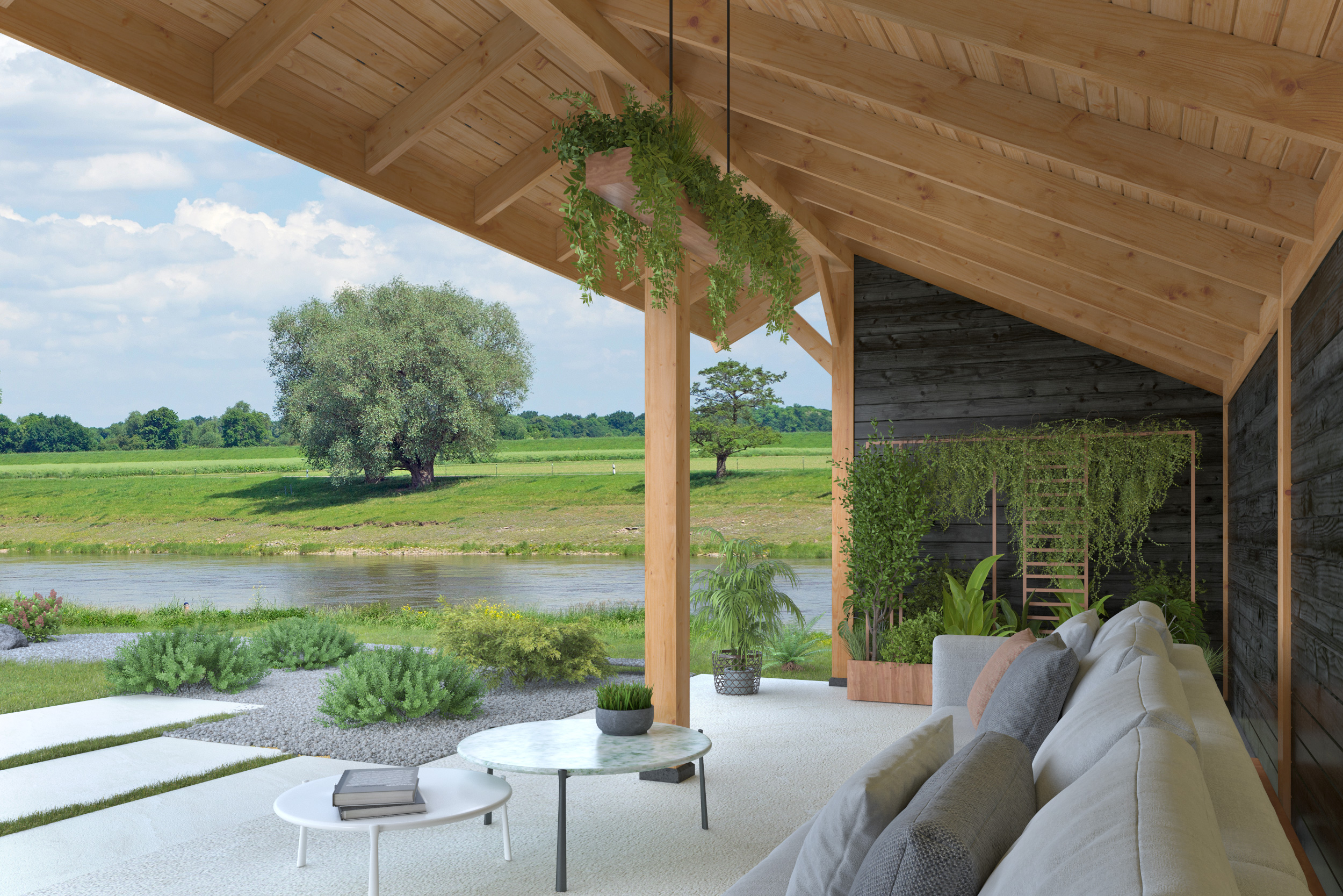 DHZ Kapschuur Boekelo Douglas 900 x 250 cm zwart geïmpregneerd