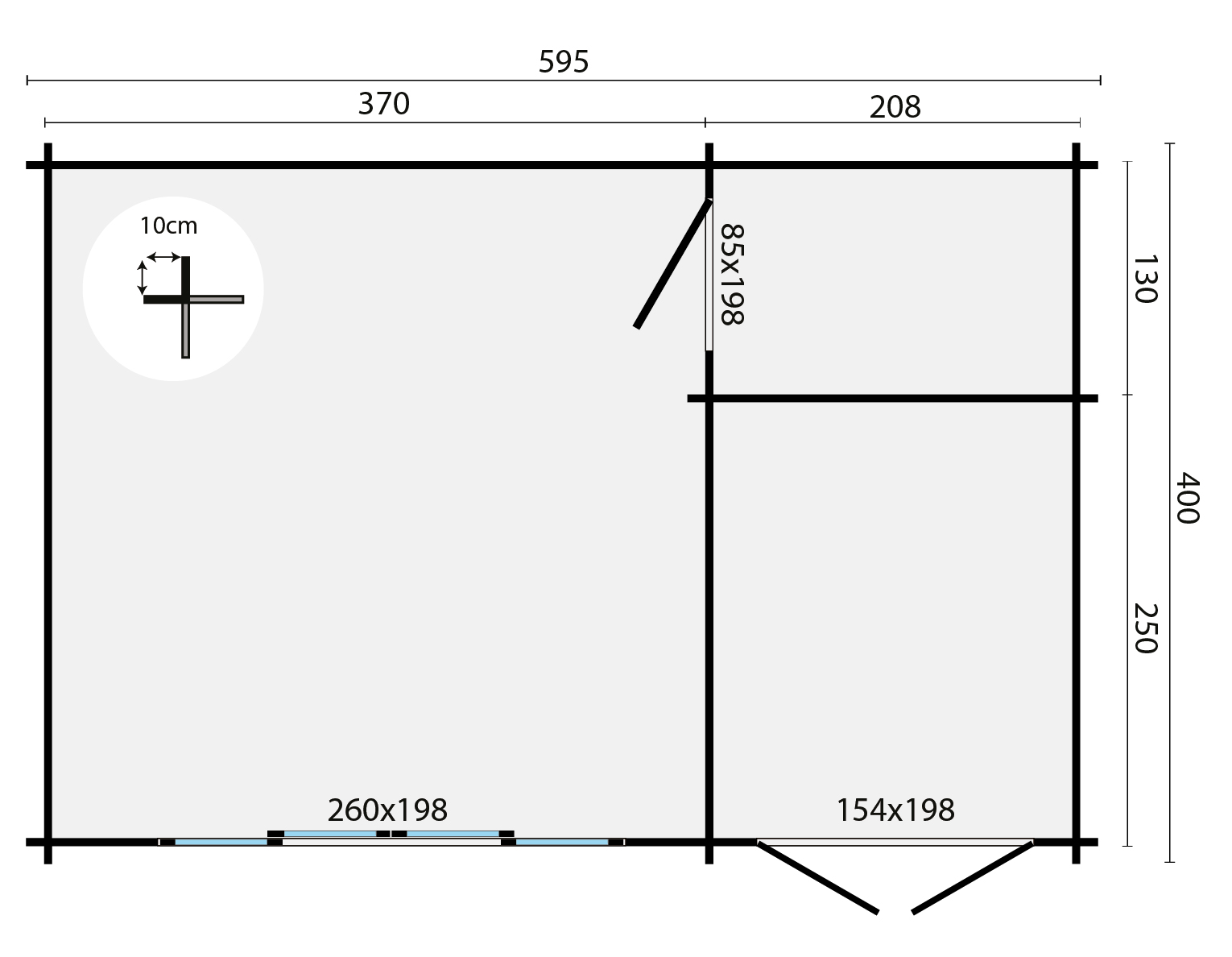 Blokhut - Tuinhuis Meg | 44 mm | groen geïmpregneerd