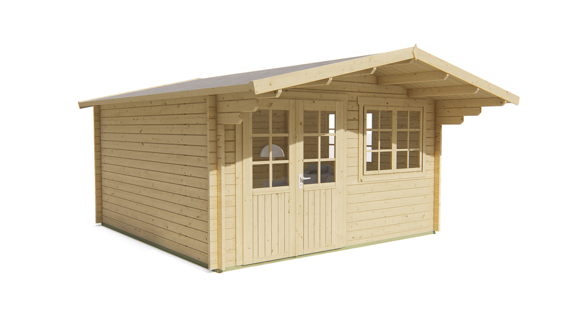 Blokhut - Tuinhuis Inge | 44 mm | vuren honinggeel geïmpregneerd
