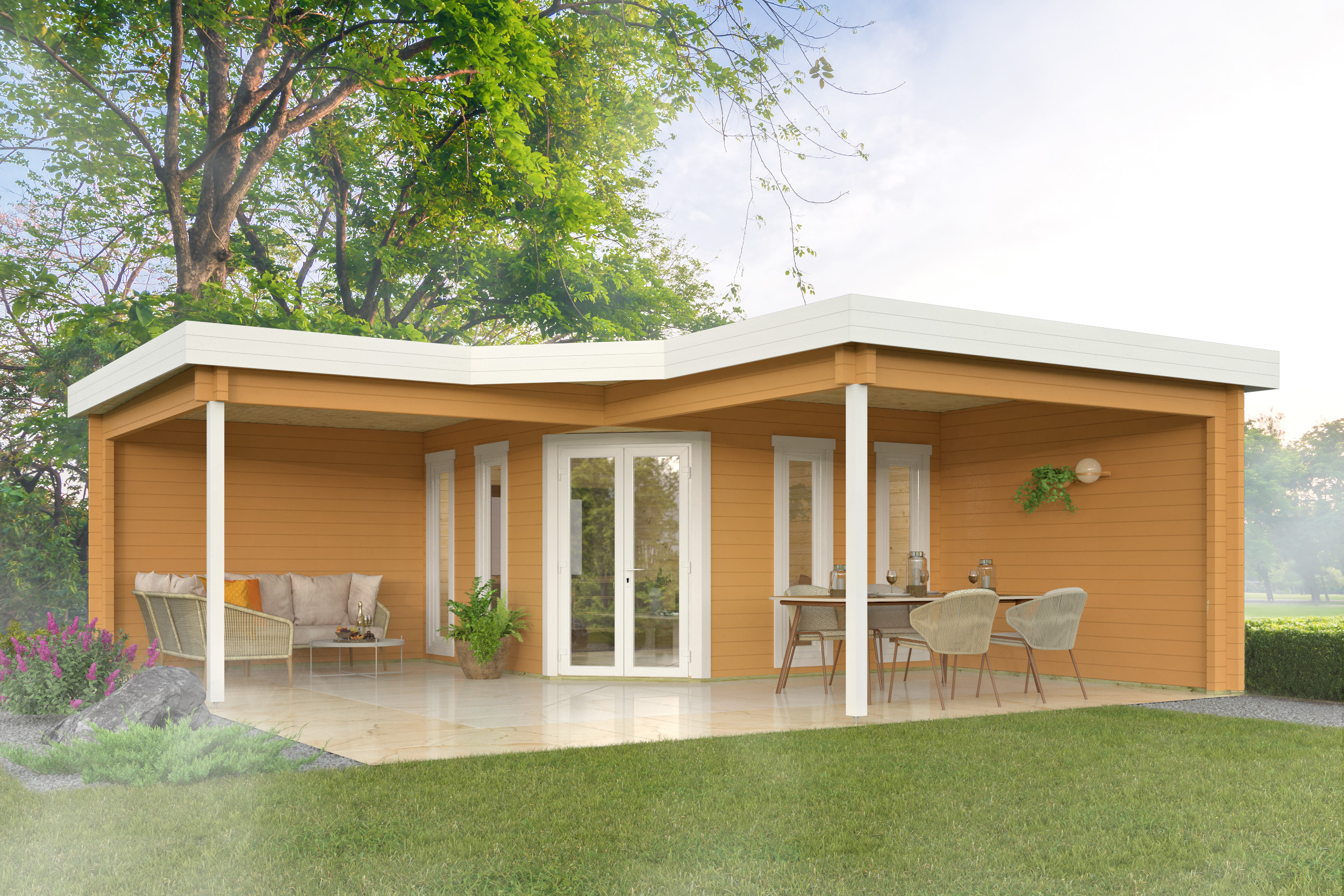 Blokhut - Tuinhuis Bridgend | 70 mm | Red Class Wood geïmpregneerd