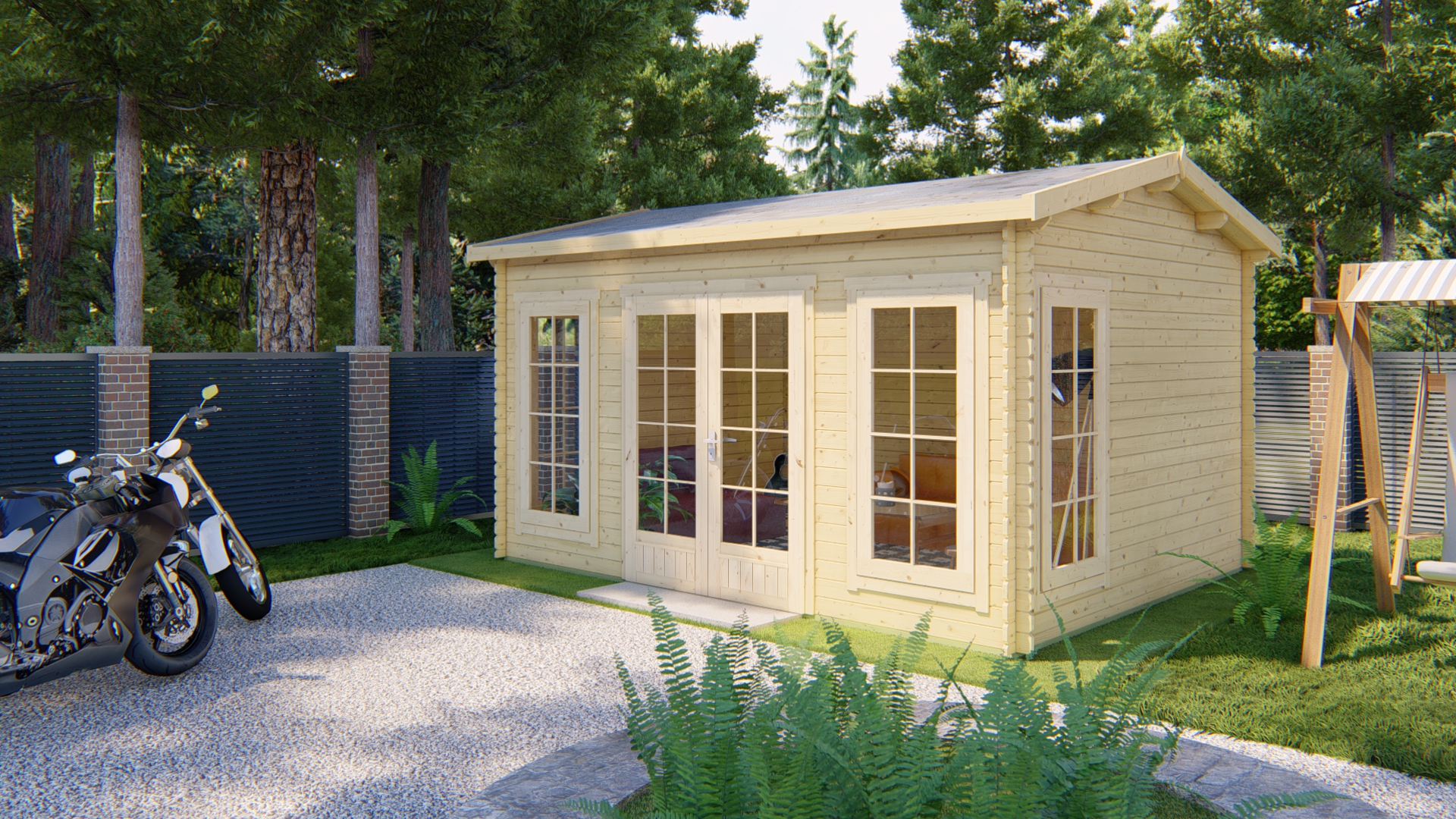 Gartenhaus Arne, 28 mm, unbehandelt