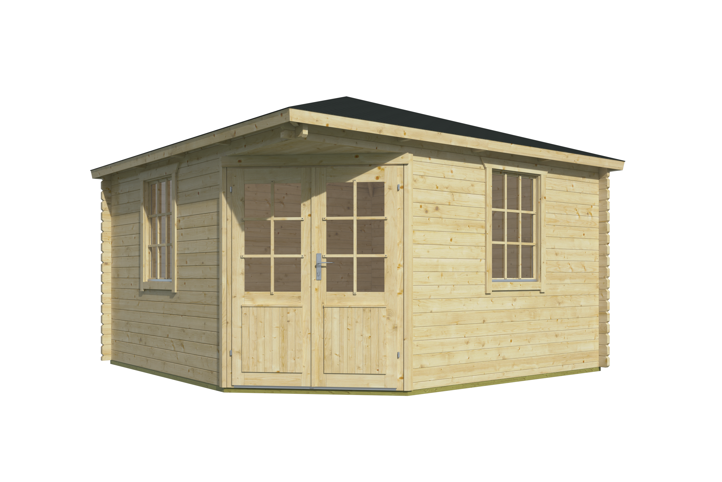 Blokhut - Tuinhuis Lotte | 44 mm | vuren honinggeel geïmpregneerd Blokhut - Tuinhuis Lotte | 44 mm | vuren honinggeel geïmpregneerd