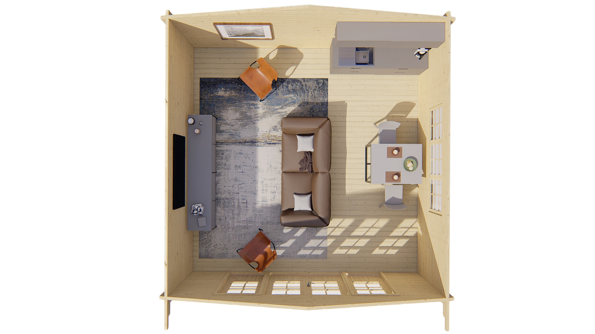 Blokhut - Tuinhuis Southampton | 58 mm | vuren bruin geïmpregneerd Blokhut - Tuinhuis Southampton | 58 mm | vuren bruin geïmpregneerd