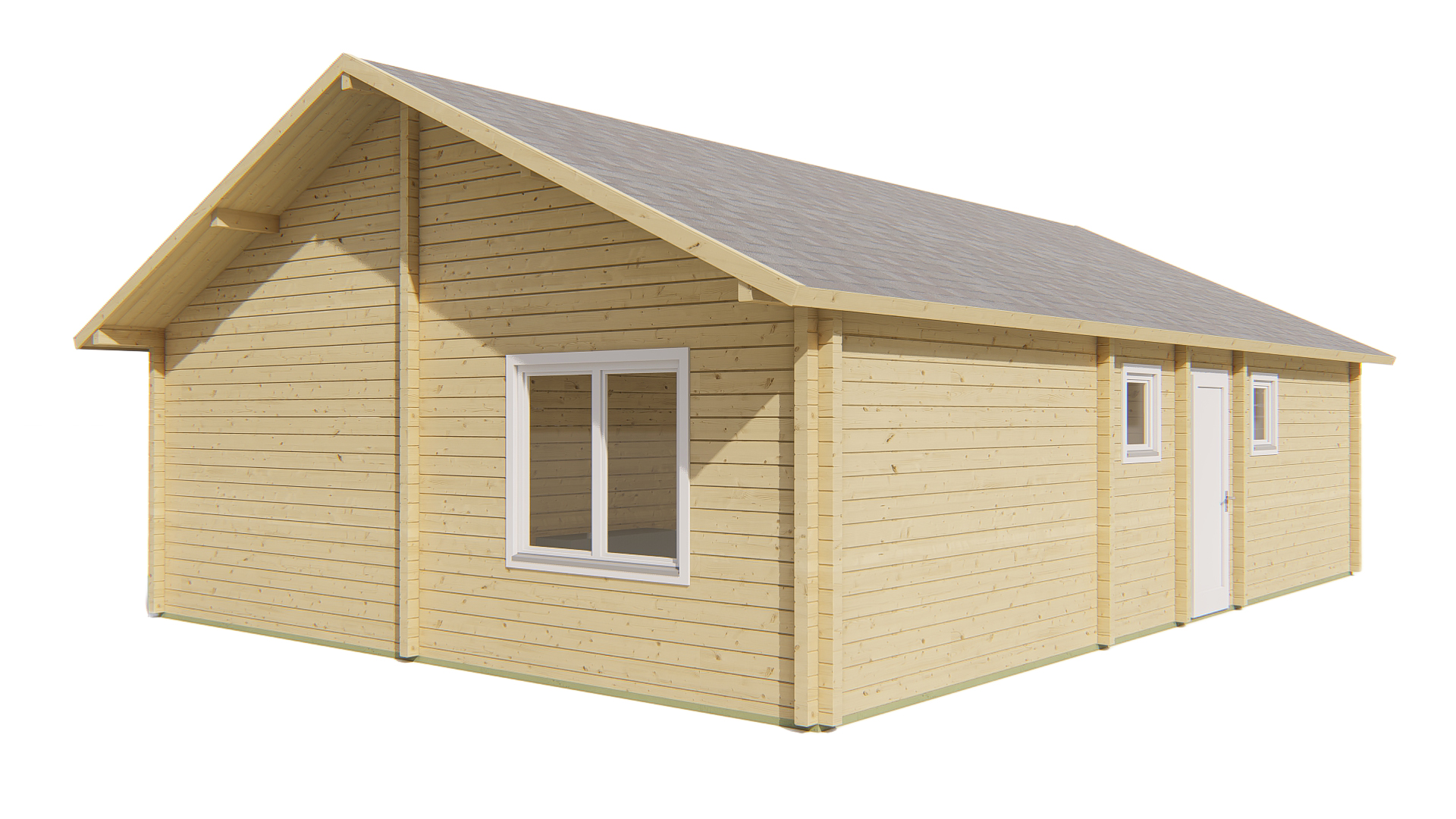 Blokhut - Tuinhuis Finn | 92 mm | vuren honinggeel geïmpregneerd Blokhut - Tuinhuis Finn | 92 mm | vuren honinggeel geïmpregneerd