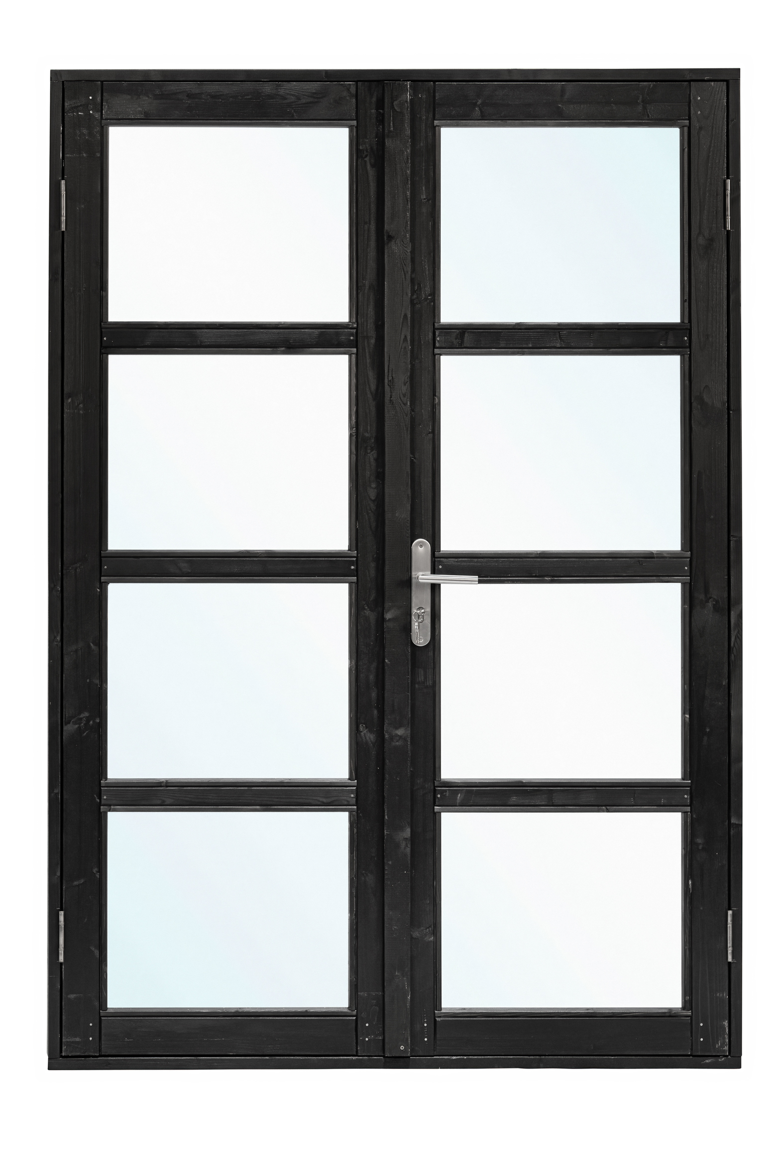 Deur dubbel met raam modern RS vuren 145x210cm zwart