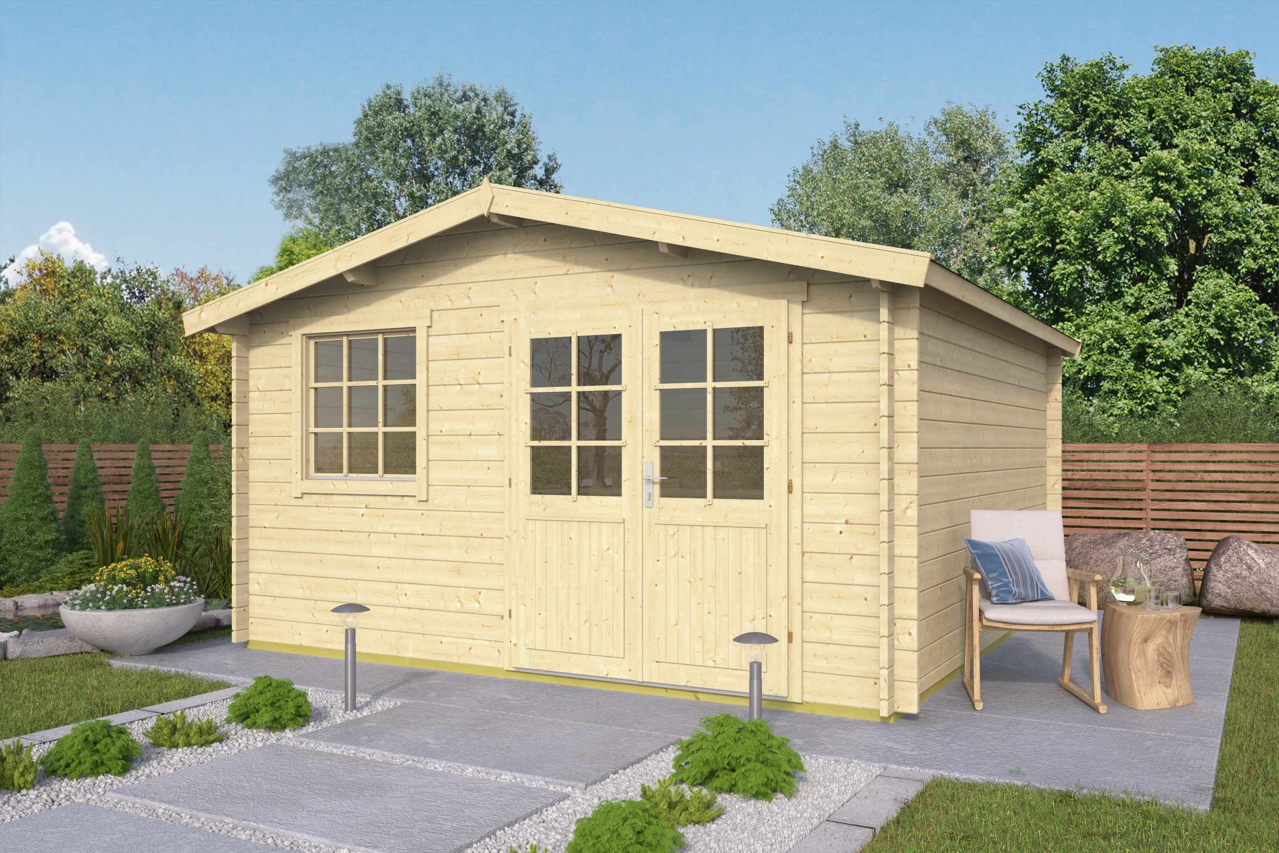Blokhut - Tuinhuis Hugin | 34 mm | onbehandeld