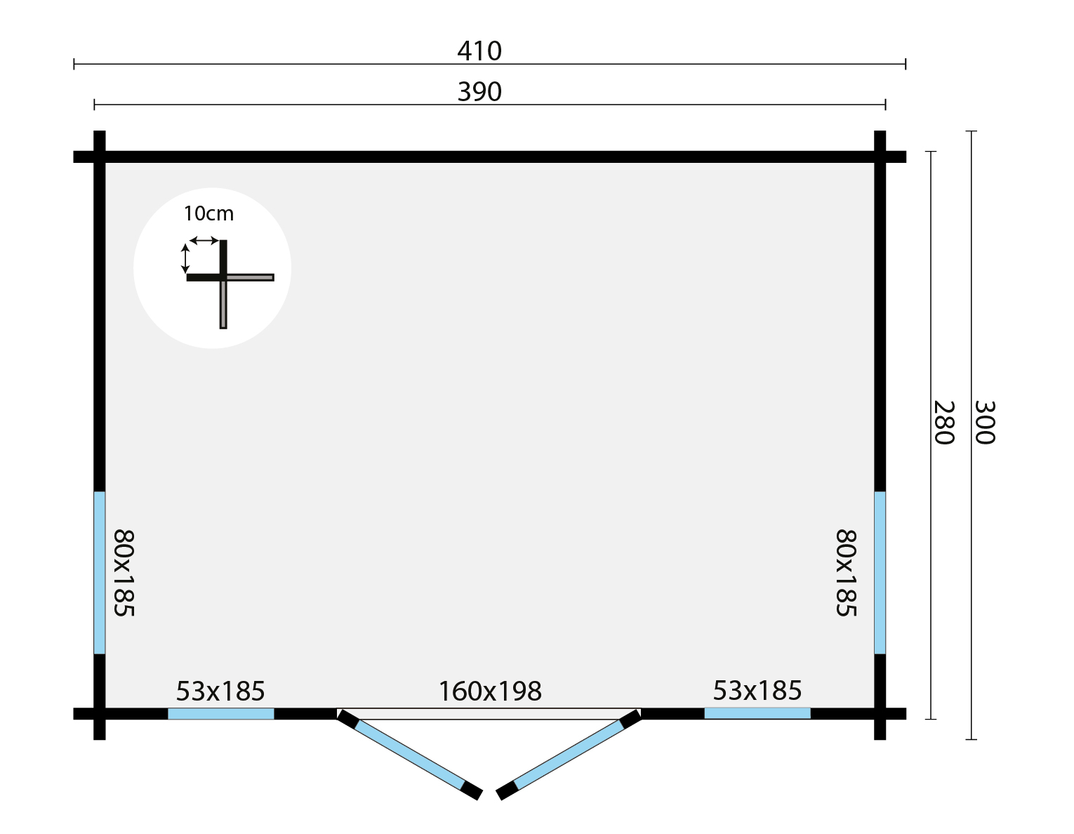 Blokhut - Tuinhuis Victoria | 58 mm | groen geïmpregneerd