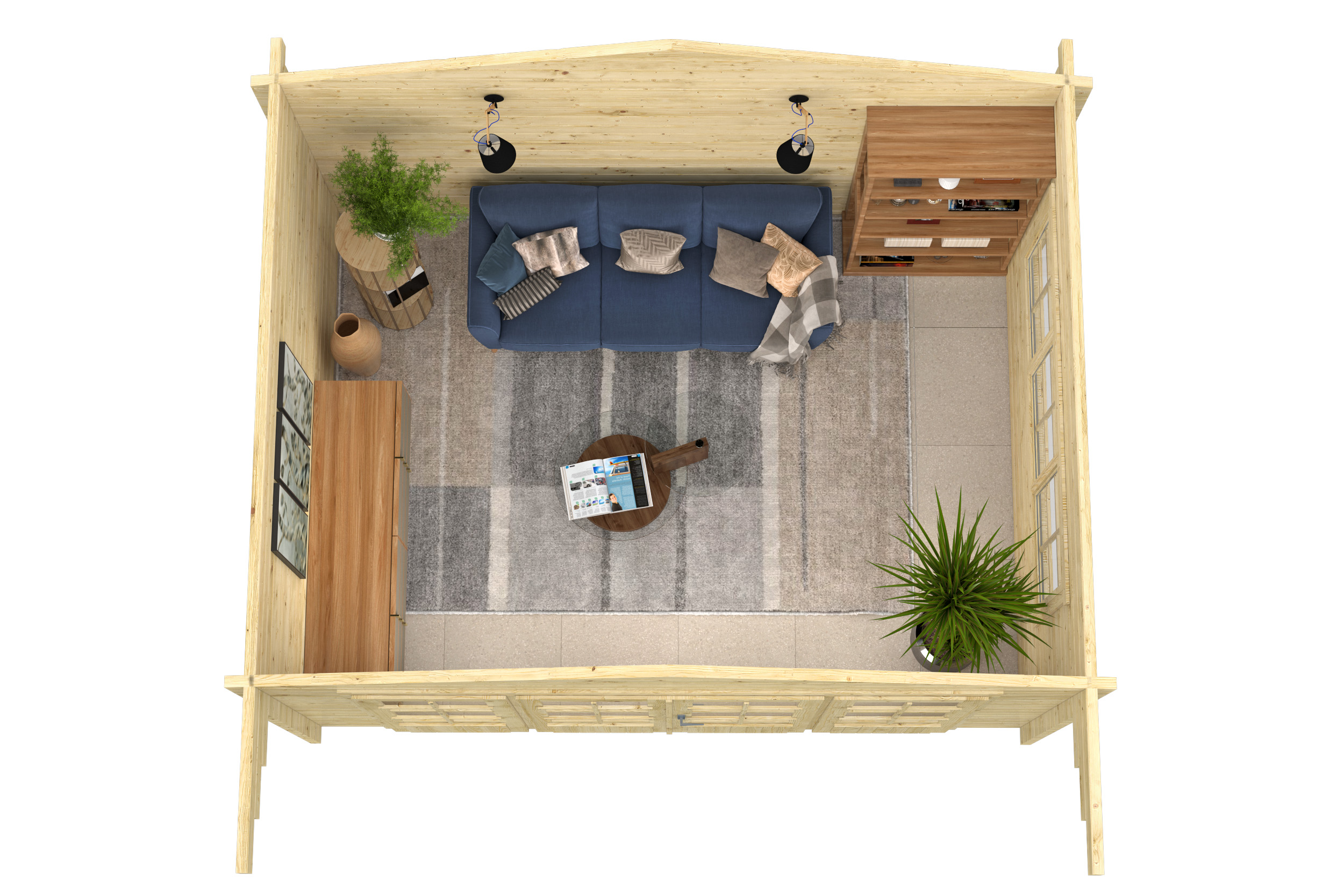 Blokhut - Tuinhuis Blackpool | 58 mm | vuren onbehandeld