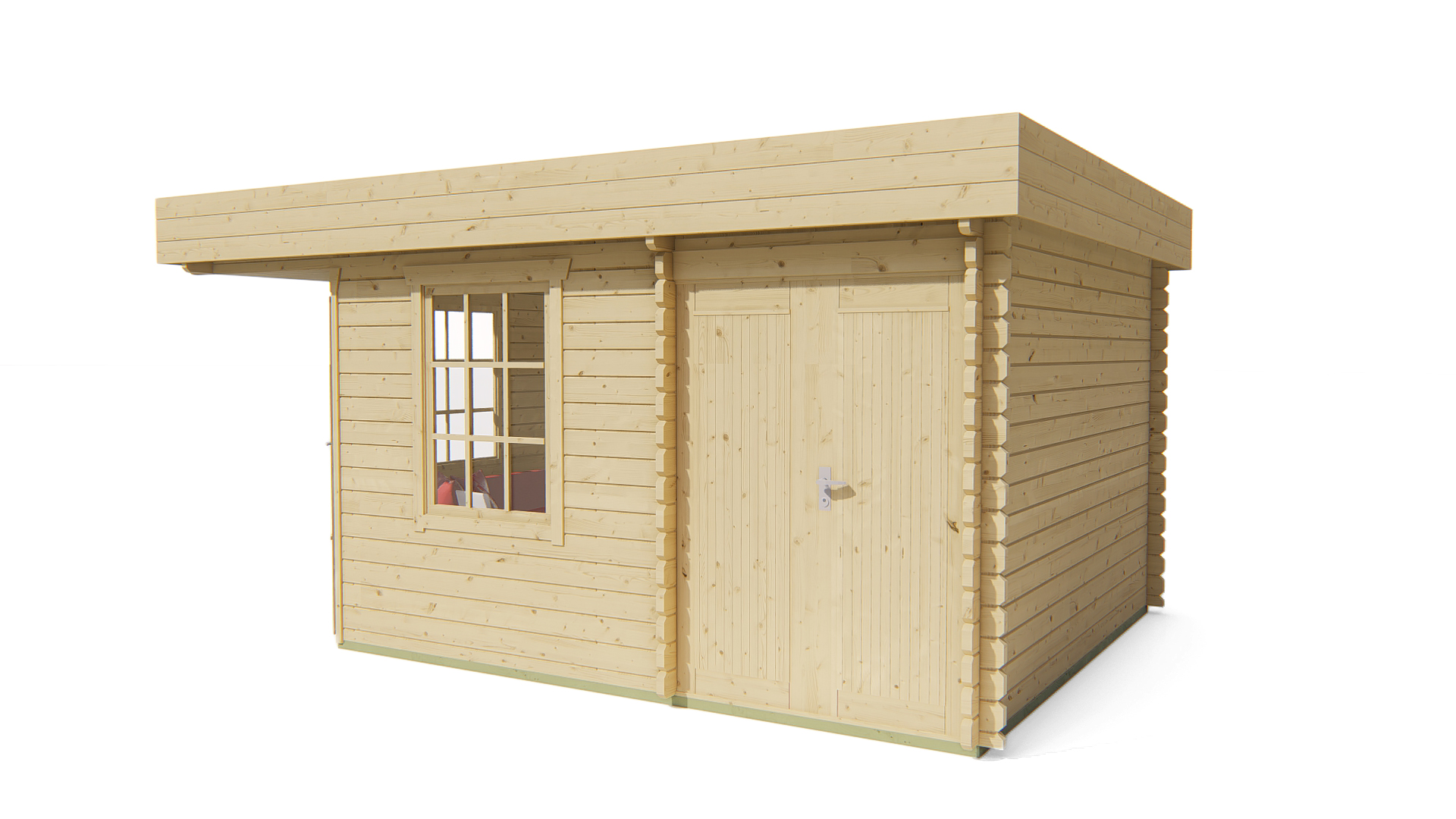 Blokhut - Tuinhuis Helge | 44 mm | vuren grijs geïmpregneerd