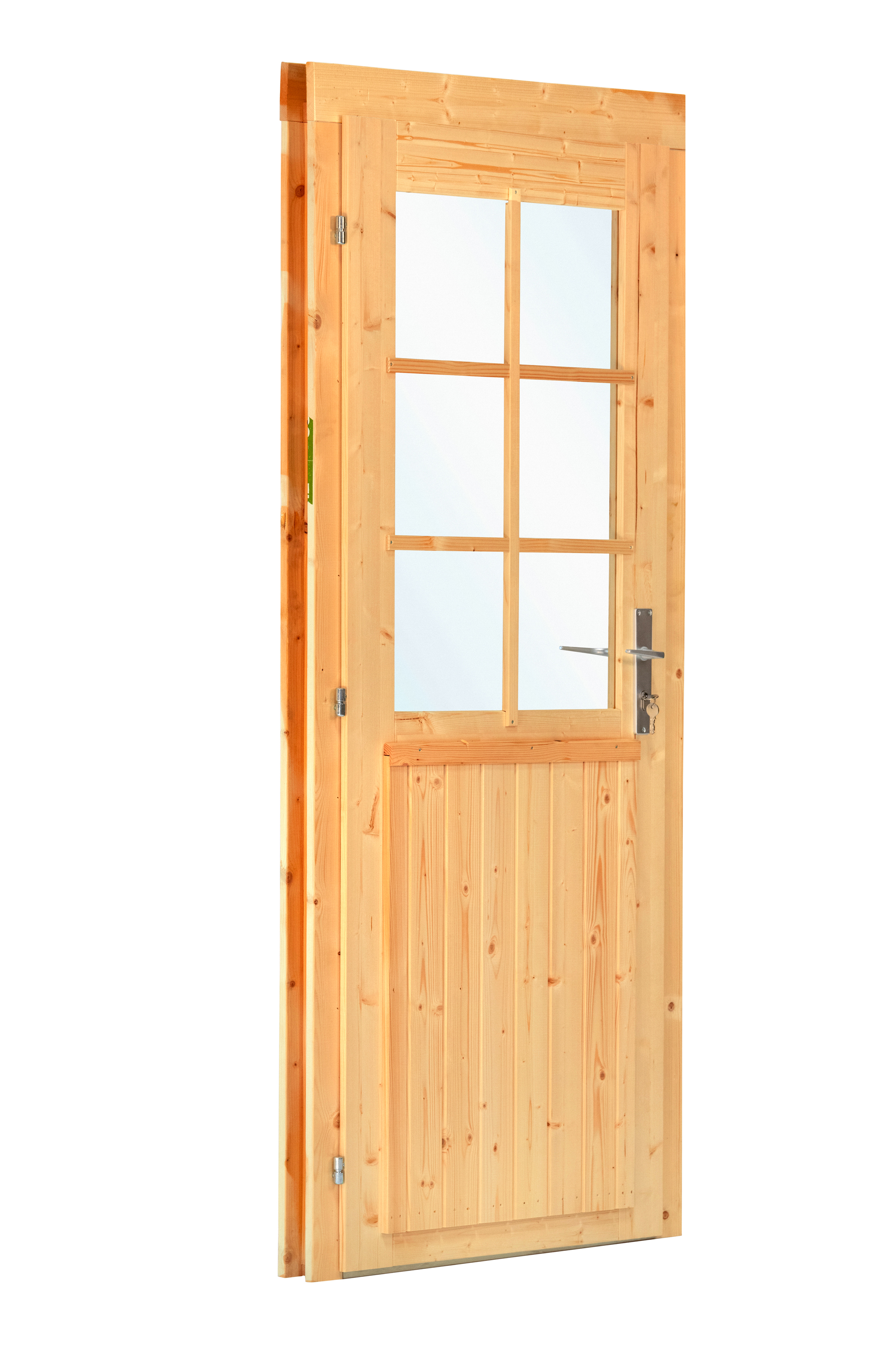 Deur enkel met raam D6 LS vuren 90,5 x 196 cm | Red Class Wood geïmpregneerd