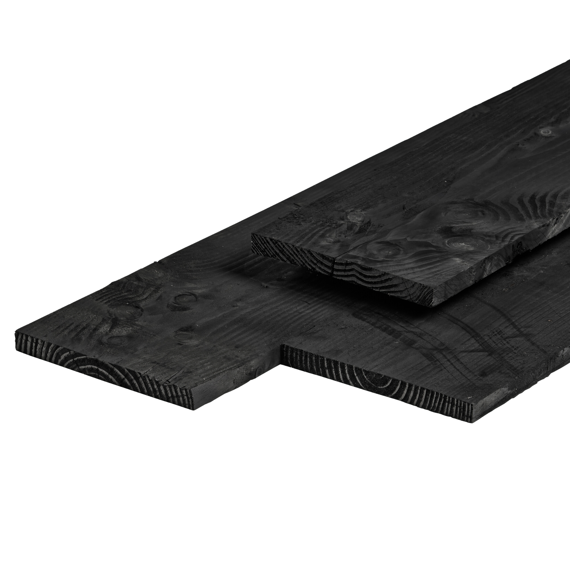 Plank douglas 2,2 x 20,0 x 400 cm zwart gespoten, fijn bezaagd