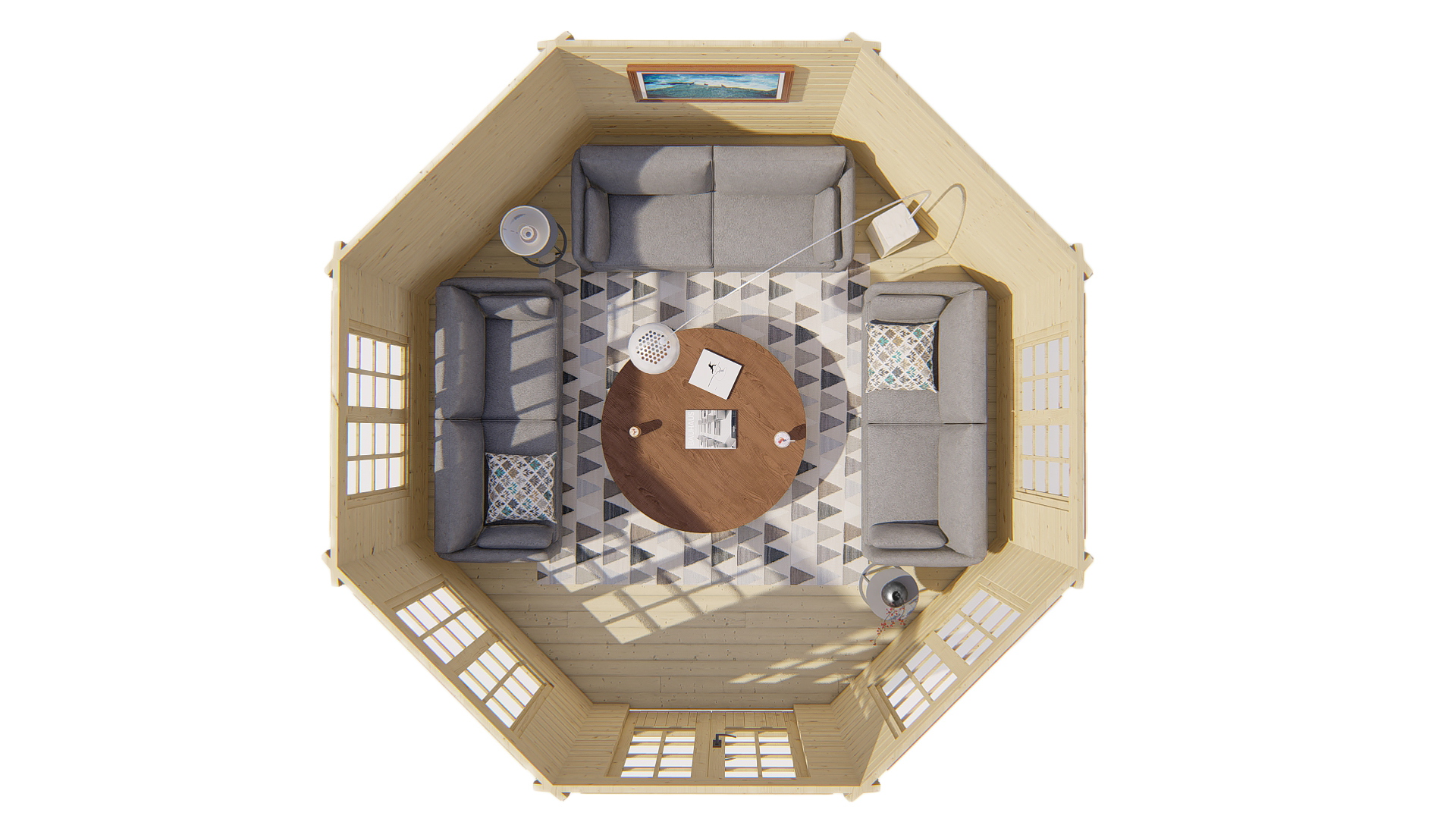 Blokhut - Tuinhuis Lynn | 44 mm | vuren bruin geïmpregneerd Blokhut - Tuinhuis Lynn | 44 mm | vuren bruin geïmpregneerd