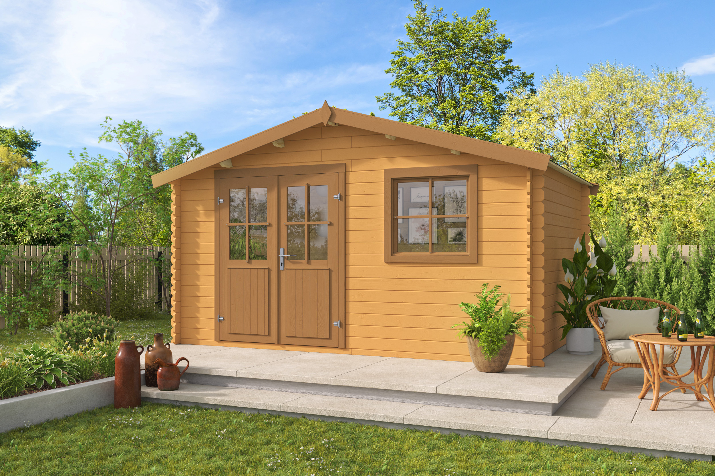 Blokhut - Tuinhuis Gorliz | 28 mm | onbehandeld