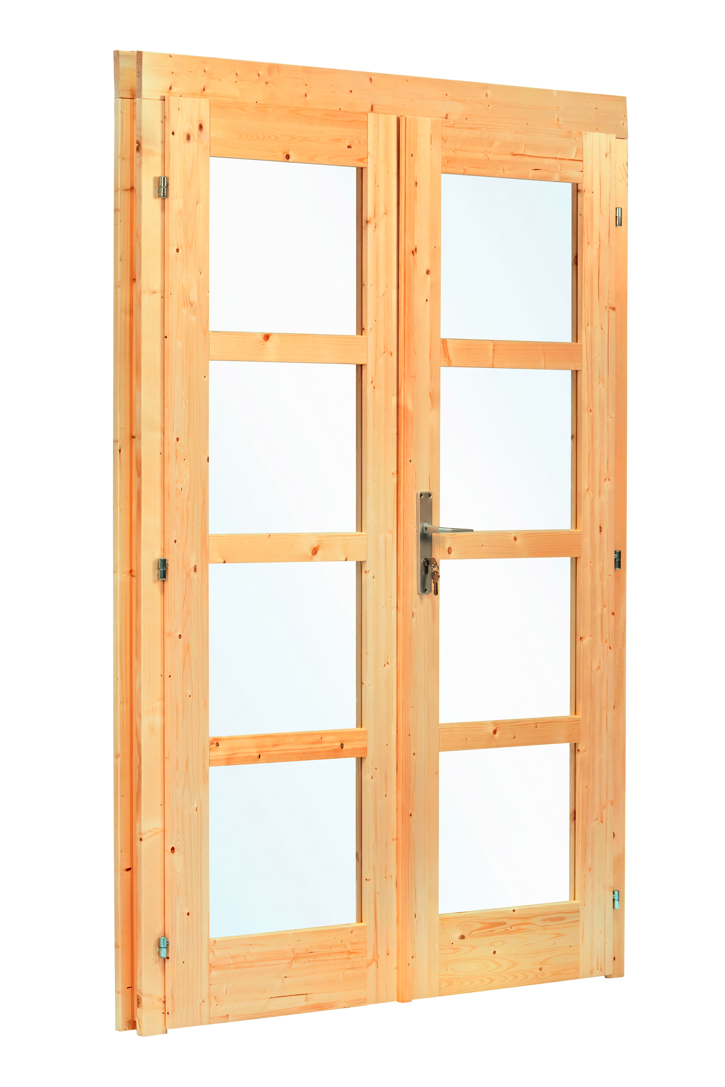Dubbele deur+kozijn enkel glas D1 | Red Class Wood geïmpregneerd