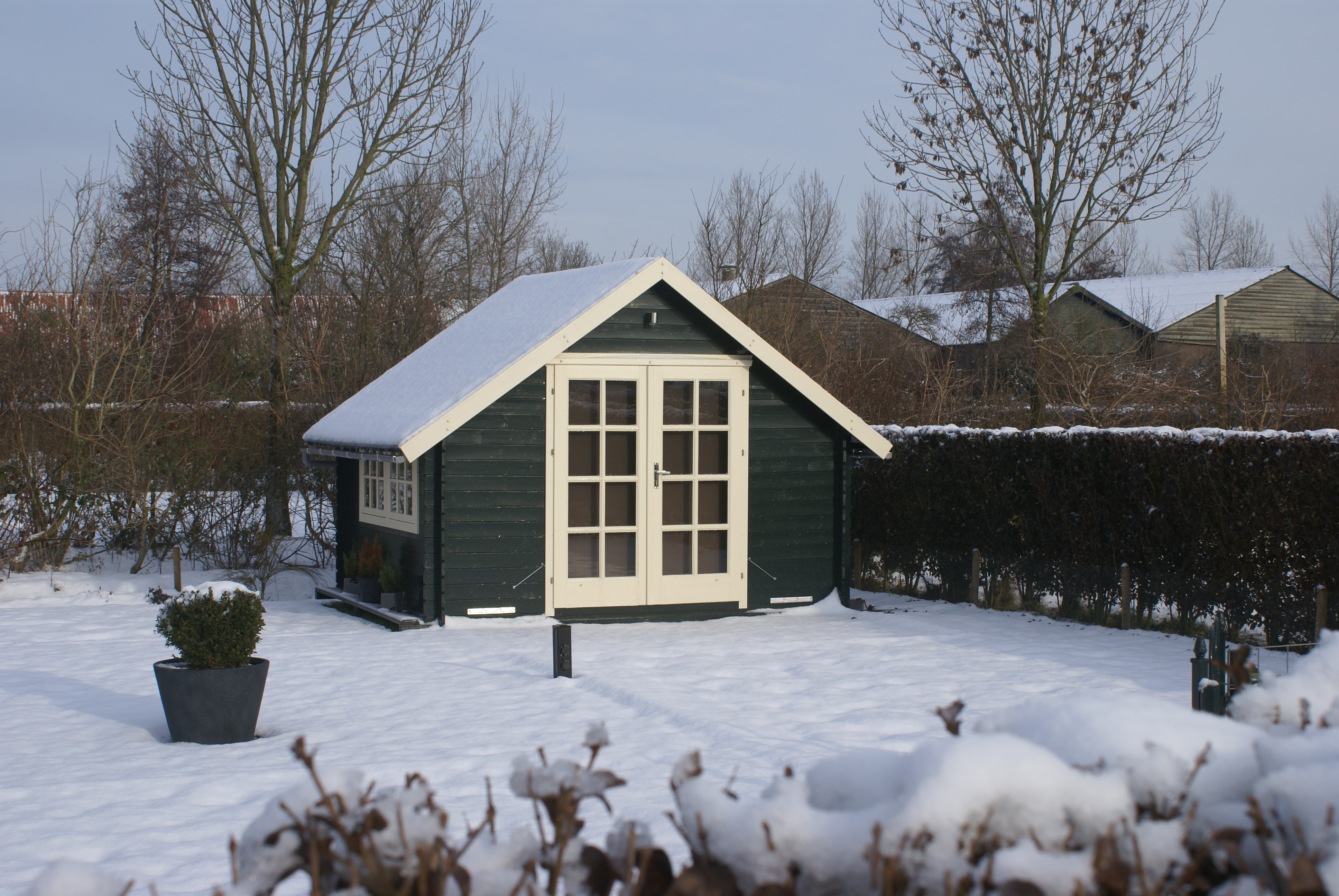 Blokhut - Tuinhuis Skov | 28 mm | vuren honinggeel geïmpregneerd