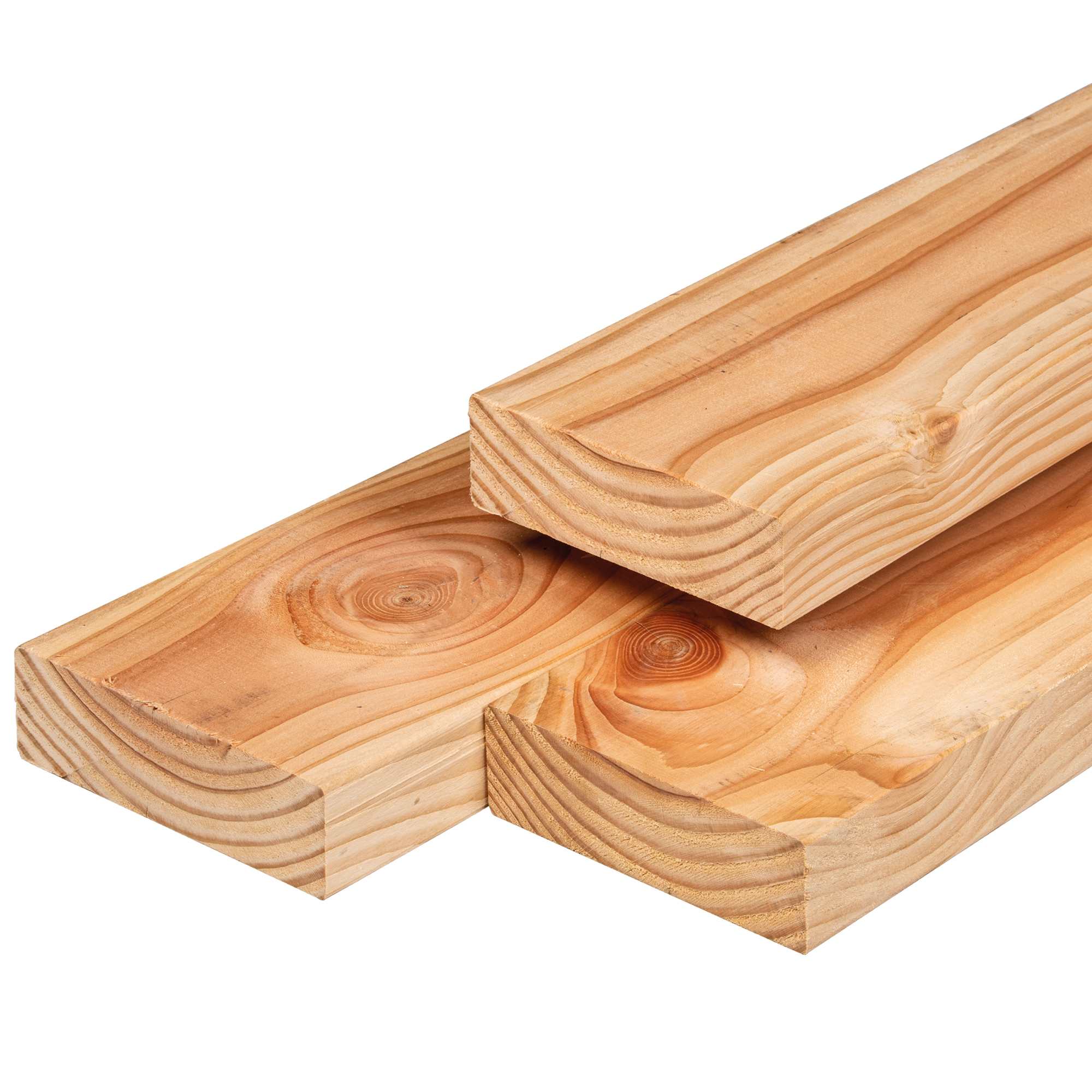 Douglas ligger 4,5 x 14,5 x 500 cm, gedroogd, geschaafd, 4 ronde hoeken