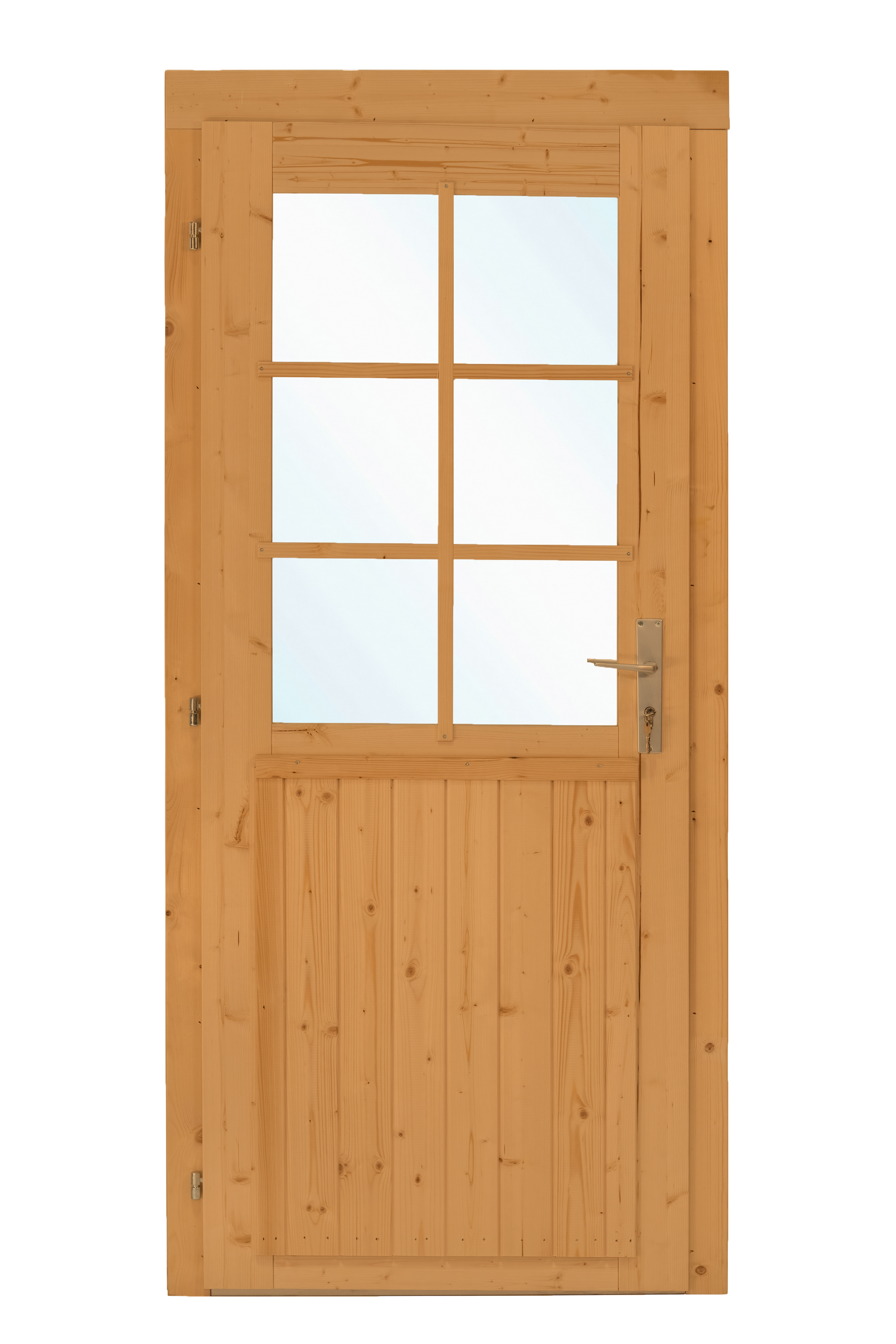 Deur enkel met raam D6 LS vuren 90,5 x 196 cm | bruin geïmpregneerd