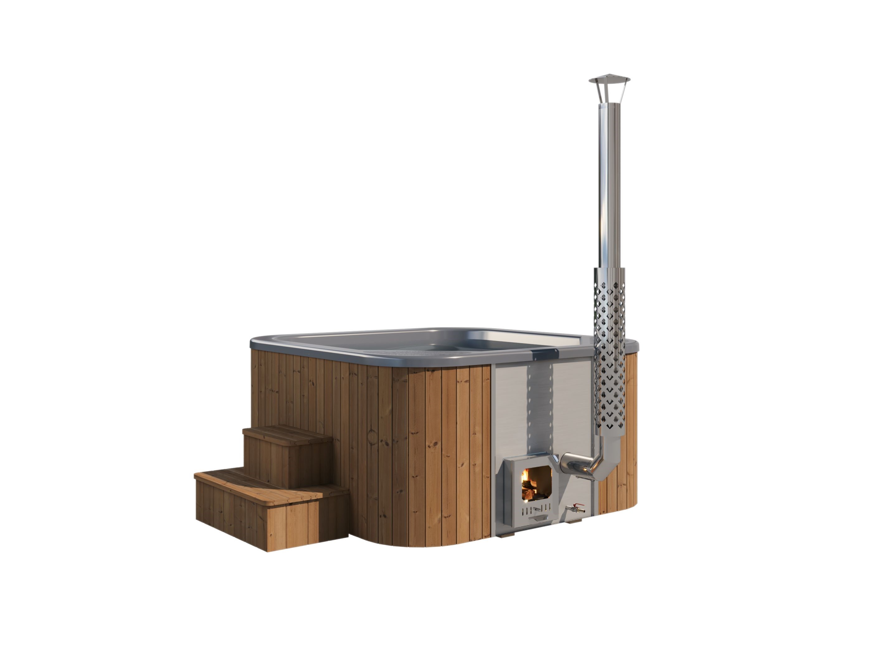 Aanzichten Hottub Deluxe vierkant