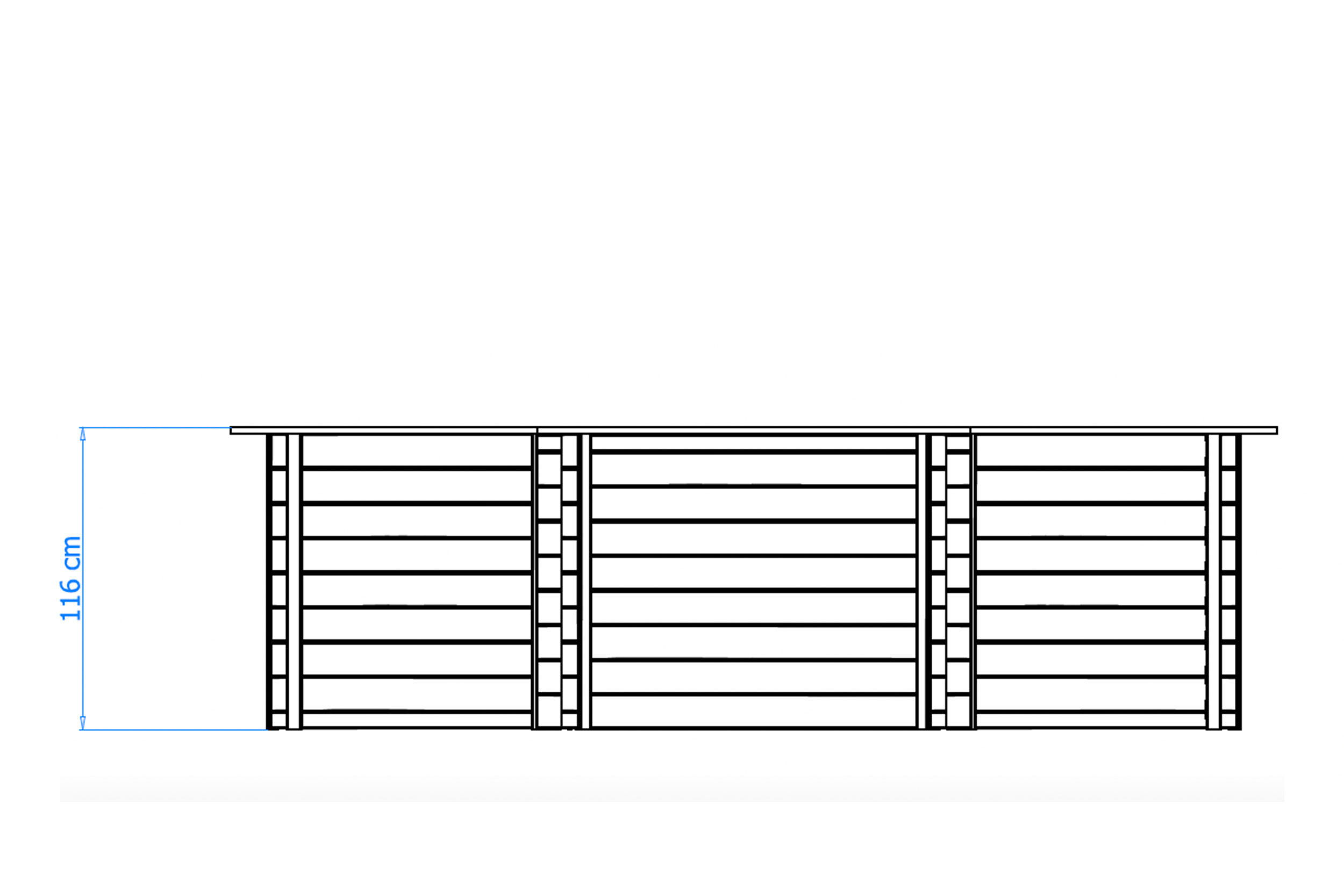 Luxe houten zwembad Cabana Beach 434 x 401 x 116 cm